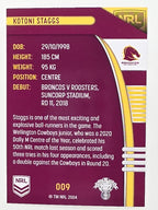 NRL 2022 Traders #009 Kotoni Staggs Brisbane Broncos