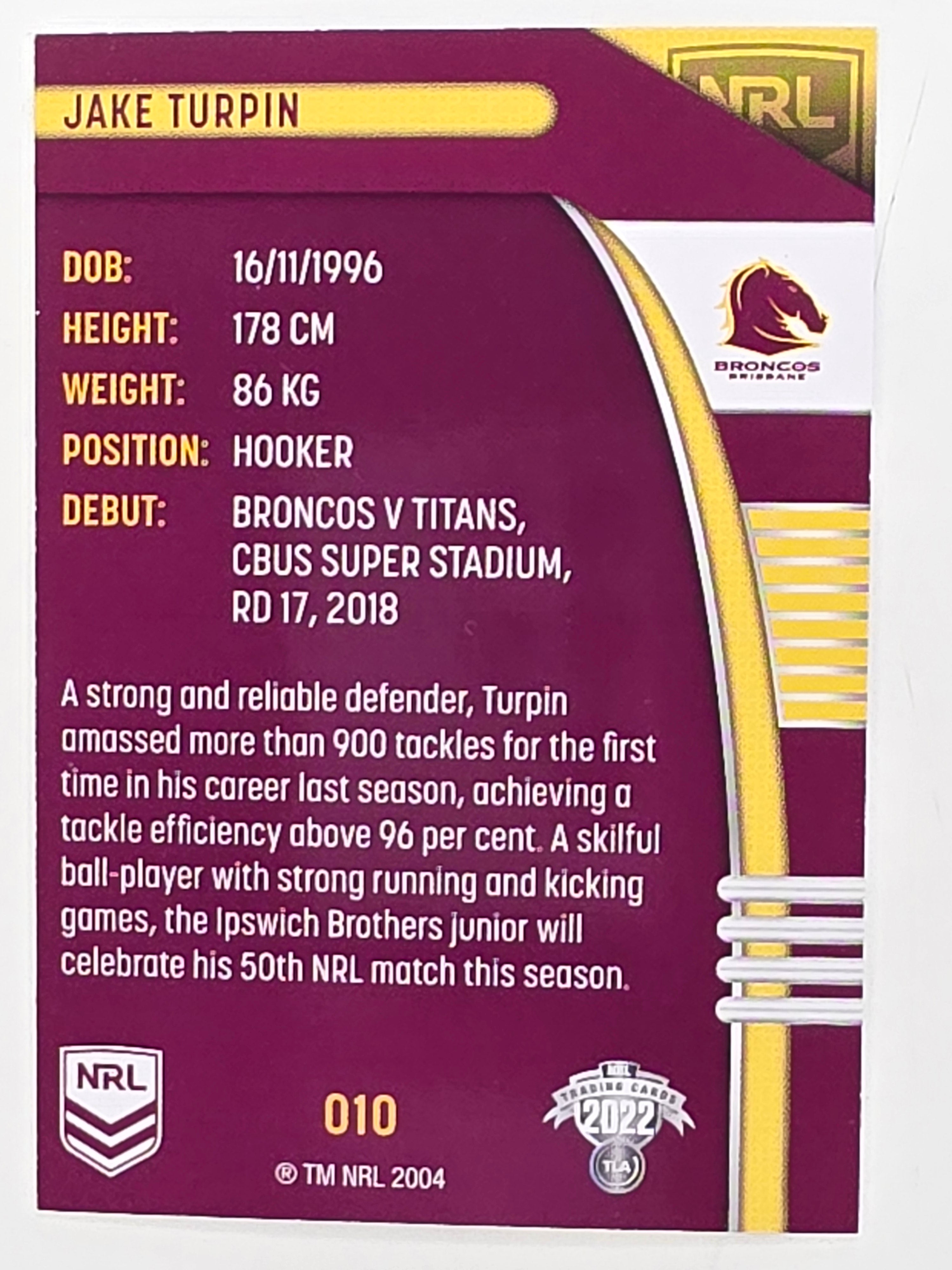 NRL 2022 Traders #010 Jake Turpin Brisbane Broncos