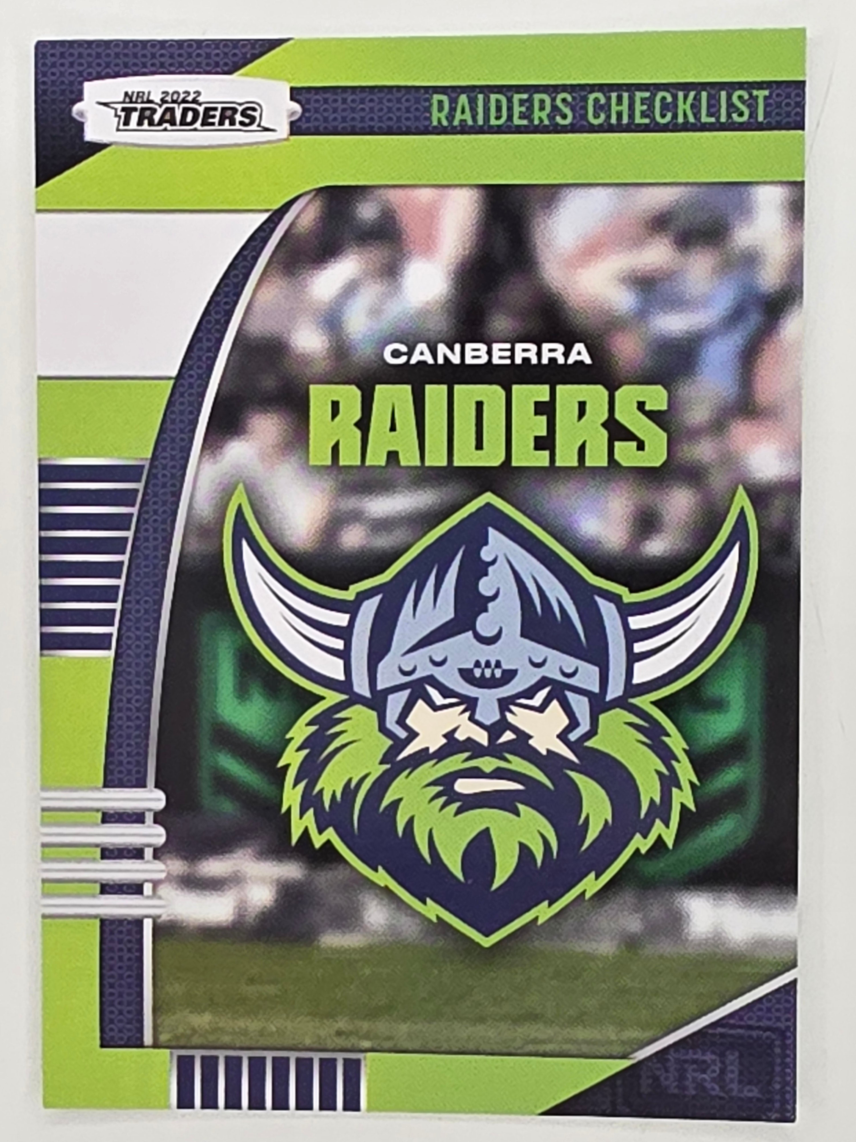 NRL 2022 Traders #011 Checklist Canberra Raiders