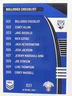 NRL 2022 Traders #021 Checklist Canterbury Bankstown Bulldogs