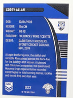 NRL 2022 Traders #022 Corey Allan Canterbury Bankstown Bulldogs