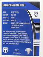 NRL 2022 Traders #027 Jeremy Marshall-King Canterbury Bankstown Bulldogs