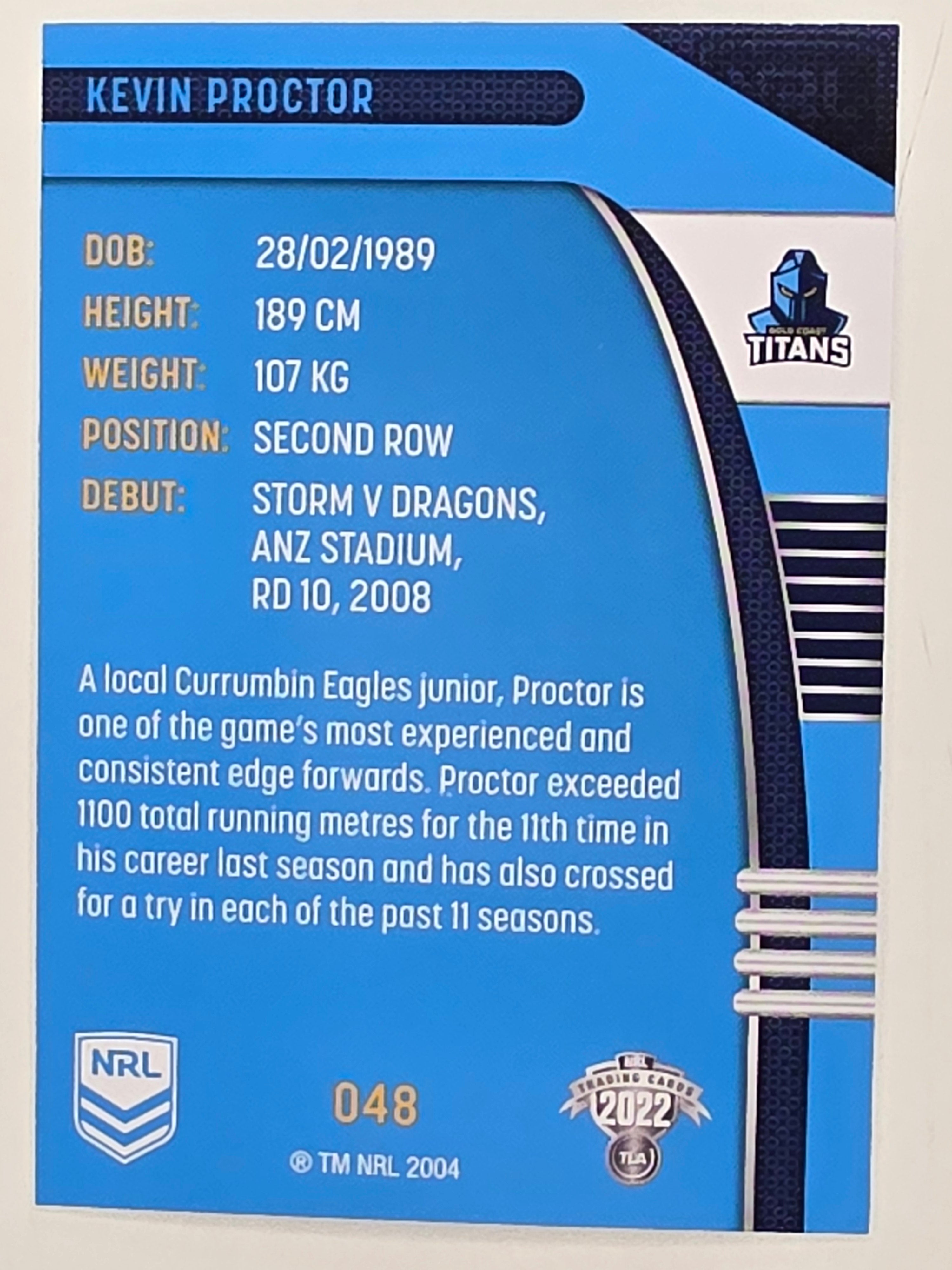NRL 2022 Traders #048 Kevin Proctor Gold Coast Titans