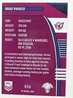NRL 2022 Traders #056 Brad Parker Manly Warringah Sea Eagles