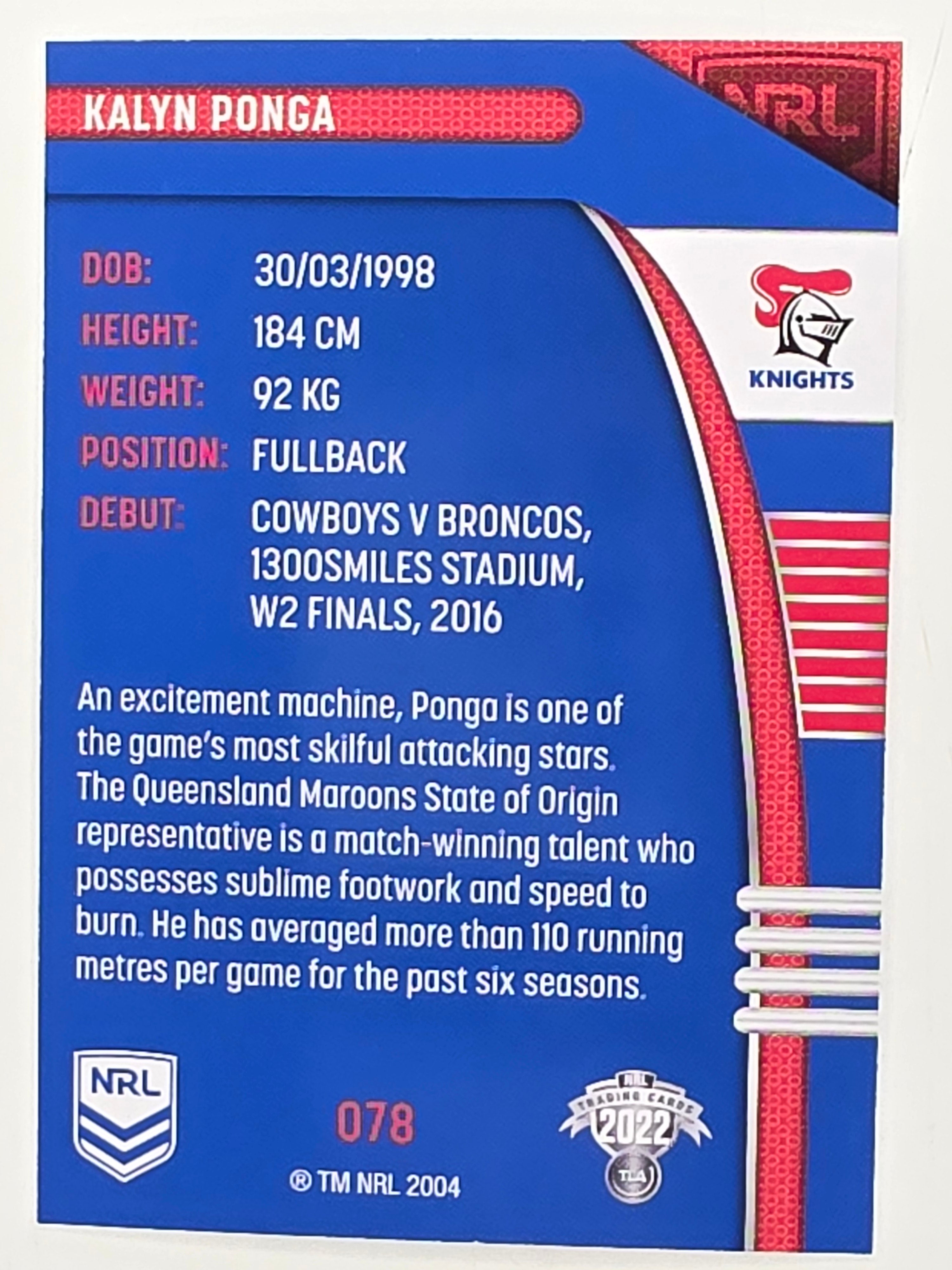 NRL 2022 Traders #078 Kalyn Ponga Newcastle Knights