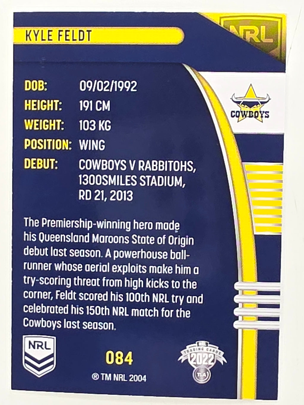 NRL 2022 Traders #084 Kyle Feldt North Queensland Cowboys