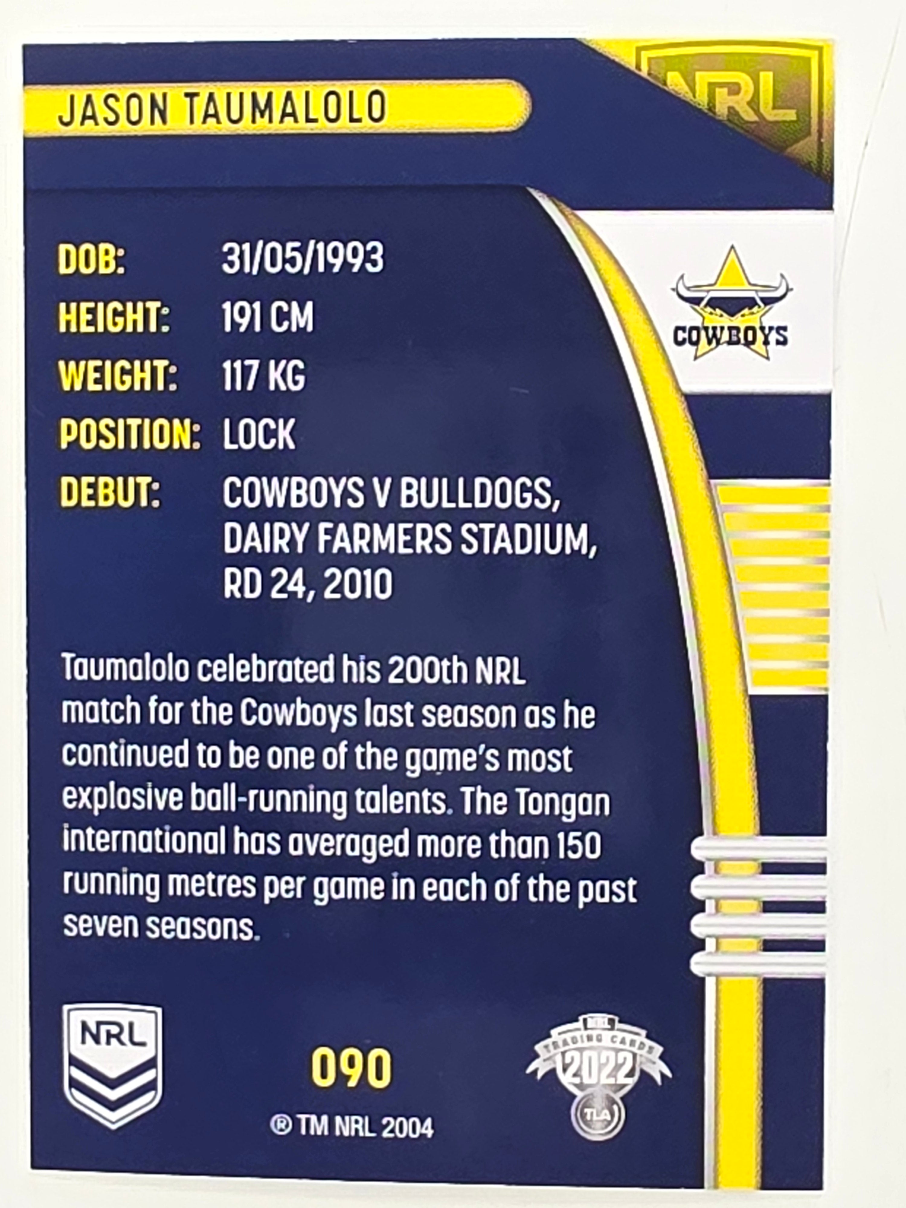 NRL 2022 Traders #090 Jason Taumalolo North Queensland Cowboys