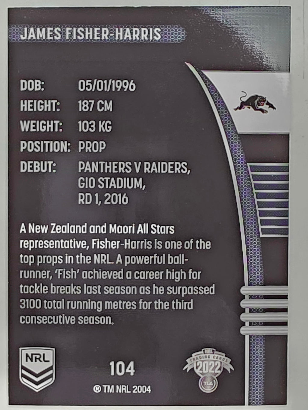 NRL 2022 Traders #104 James Fisher-Harris Penrith Panthers