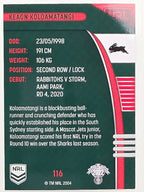 NRL 2022 Traders #116 Keaon Koloamatangi South Sydney Rabbitohs