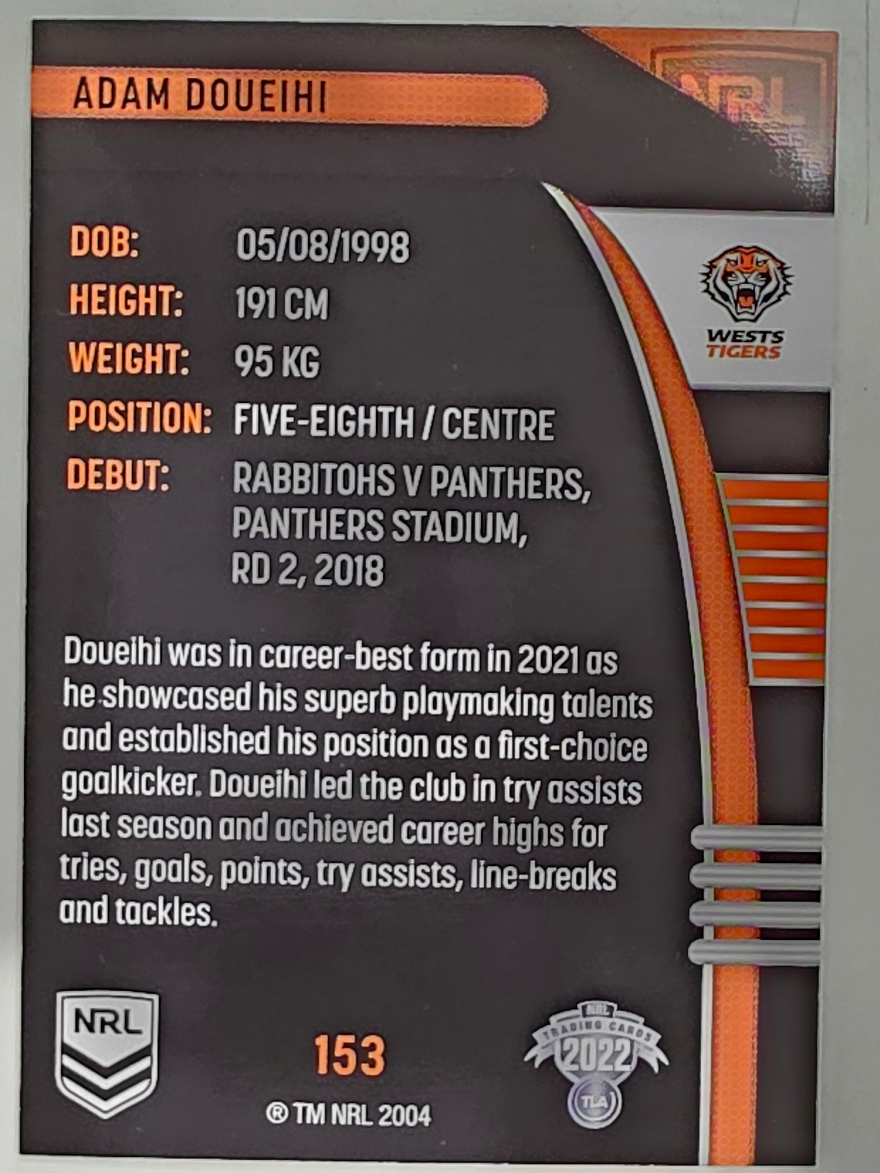 NRL 2022 Traders #153 Adam Doueihi Wests Tigers