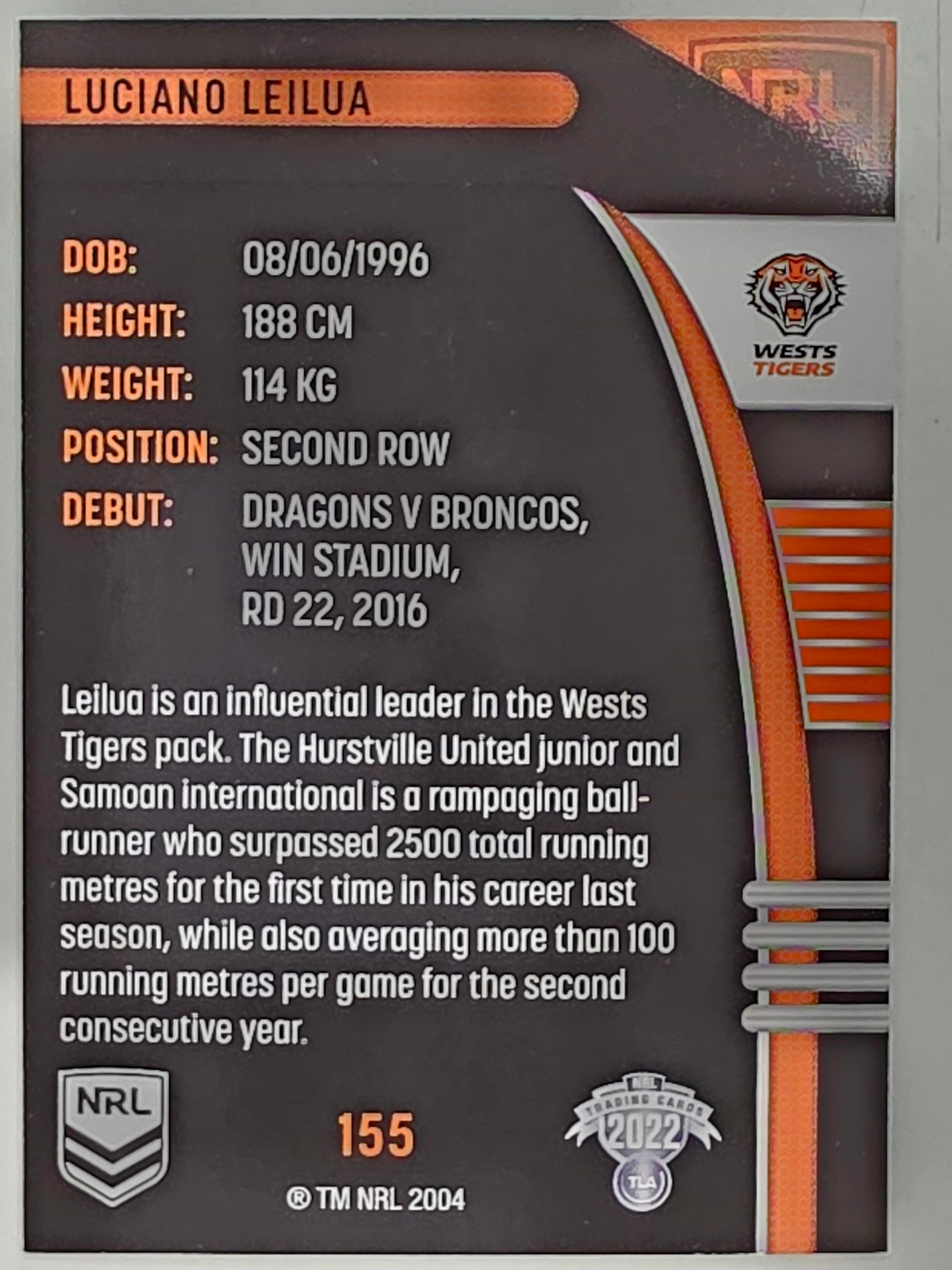 NRL 2022 Traders #155 Luciano Leilua Wests Tigers