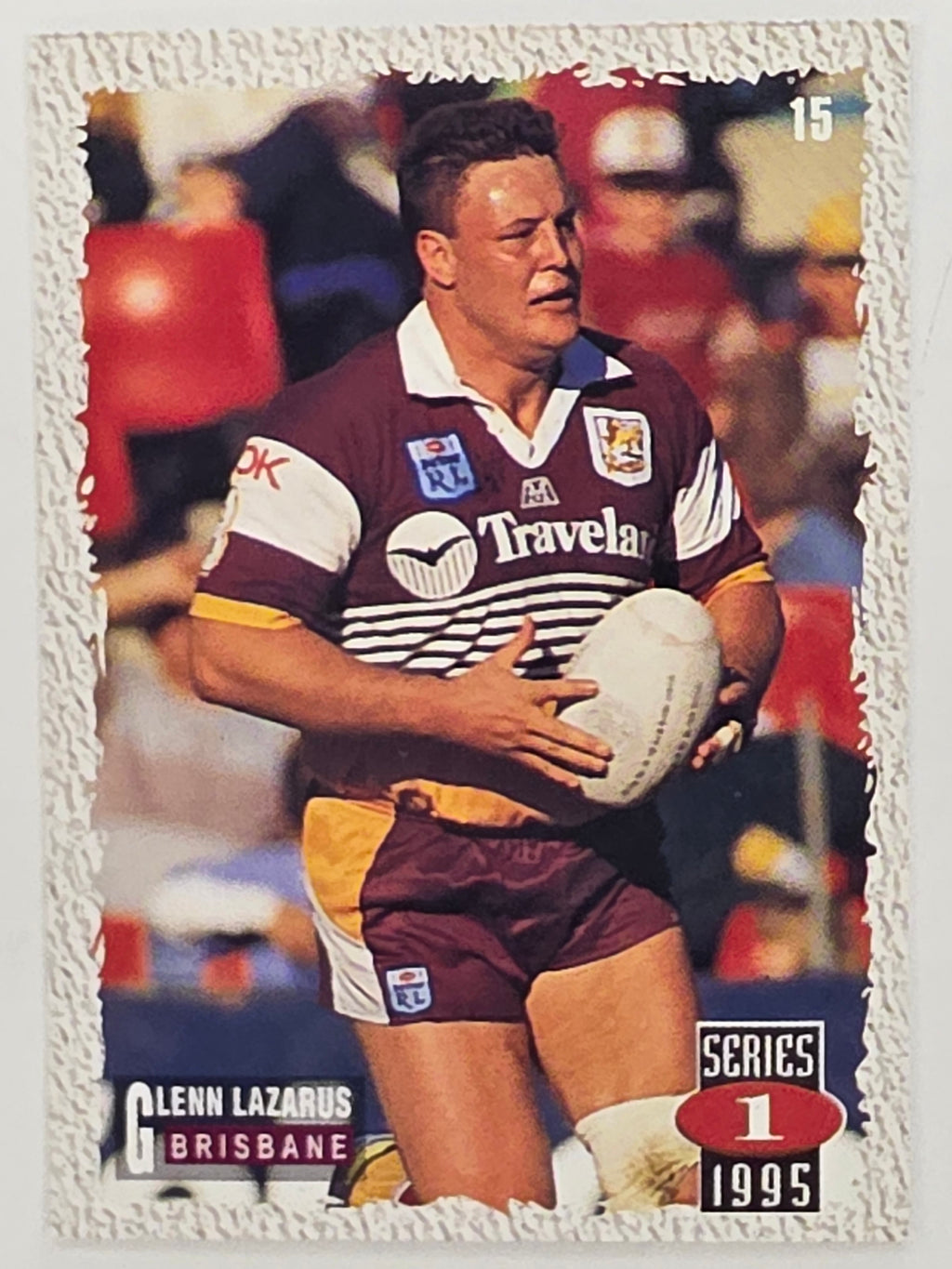 NRL 1995 Dynamic Series 1 Base Card #015 Glenn Lazarus Brisbane Broncos