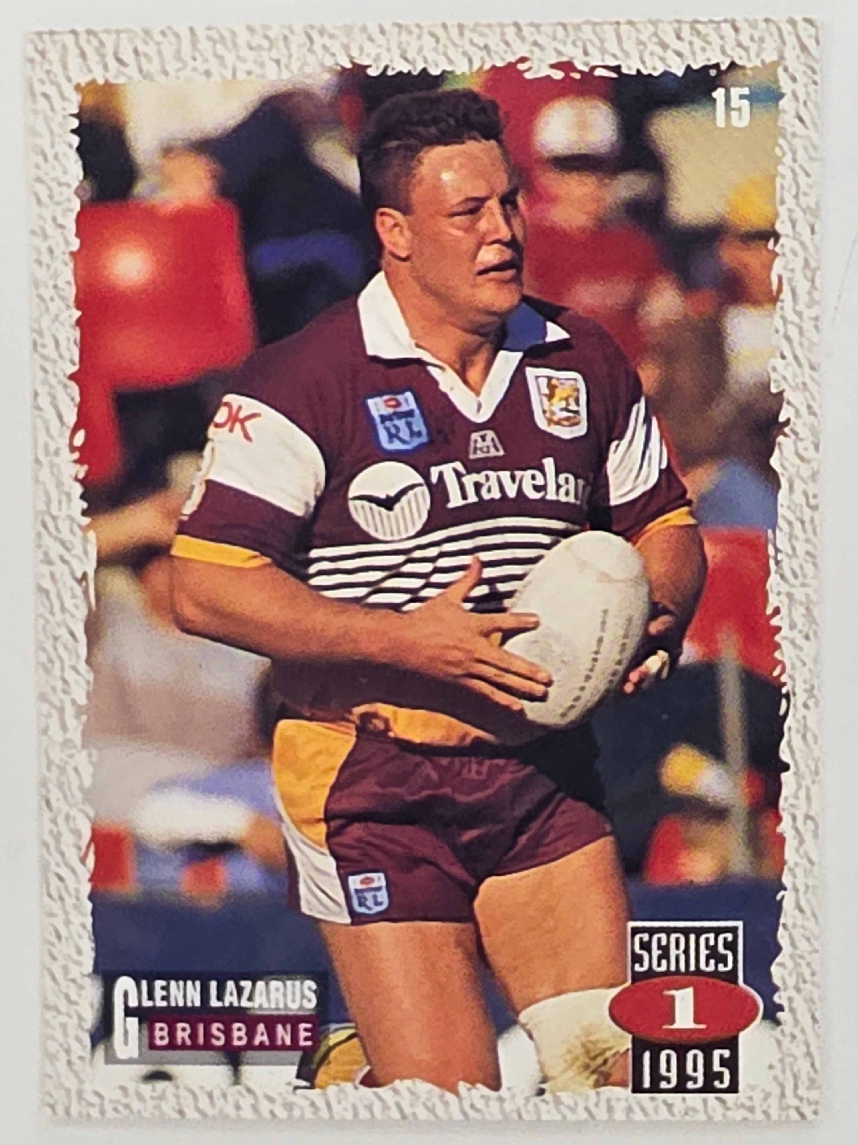 NRL 1995 Dynamic Series 1 Base Card #015 Glenn Lazarus Brisbane Broncos