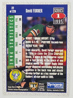 NRL 1995 Dynamic Series 1 Base Card #022 David Furner Canberra Raiders