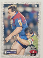 NRL 1995 Dynamic Series 1 Base Card #090 Mark Sargent Newcastle Knights