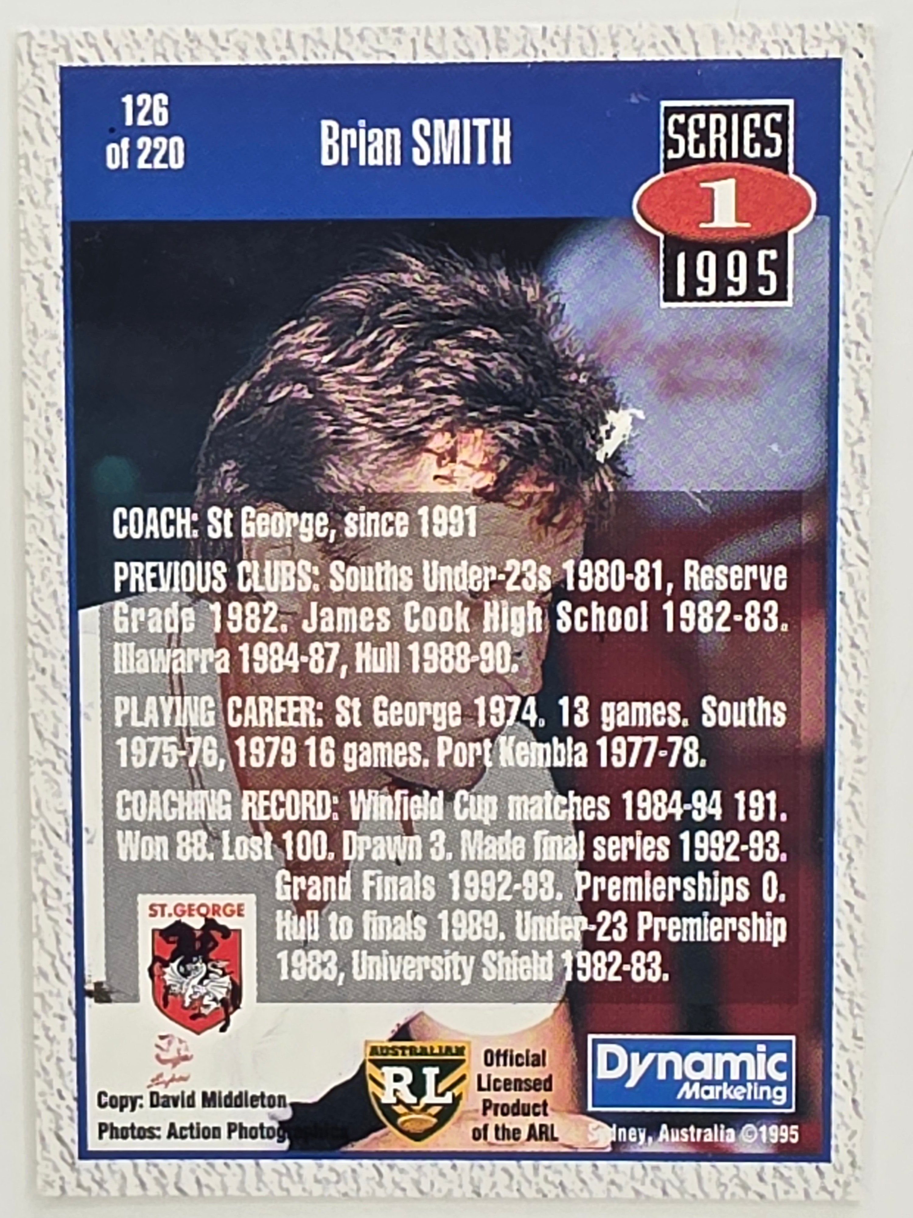NRL 1995 Dynamic Series 1 Base Card #126 Brian Smith St George Dragons