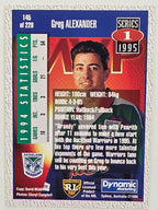 NRL 1995 Dynamic Series 1 Base Card #145 Greg Alexander Auckland Warriors