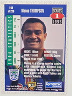 NRL 1995 Dynamic Series 1 Base Card #149 Manoa Thompson Auckland Warriors