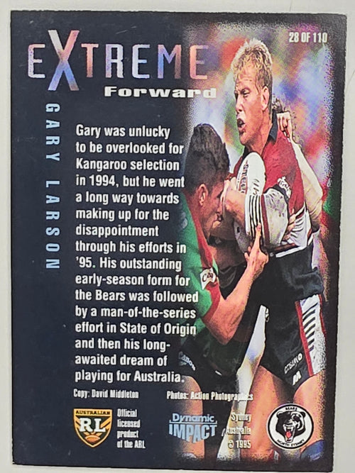 1995 Dynamic Series 3 Winfield Cup Tribute #028 Gary Larson North Sydney Bears