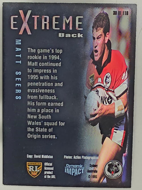 1995 Dynamic Series 3 Winfield Cup Tribute #030 Matt Seers North Sydney Bears