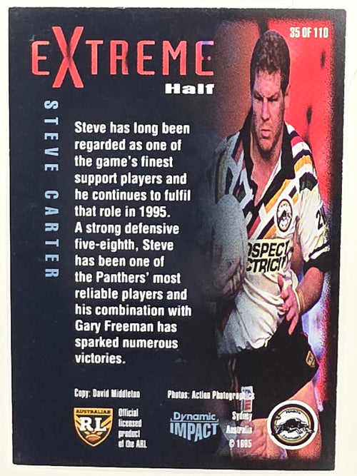 1995 Dynamic Series 3 Winfield Cup Tribute #035 Steve Carter Penrith Panthers