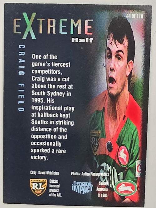 1995 Dynamic Series 3 Winfield Cup Tribute #044 Craig Field South Sydney Rabbitohs