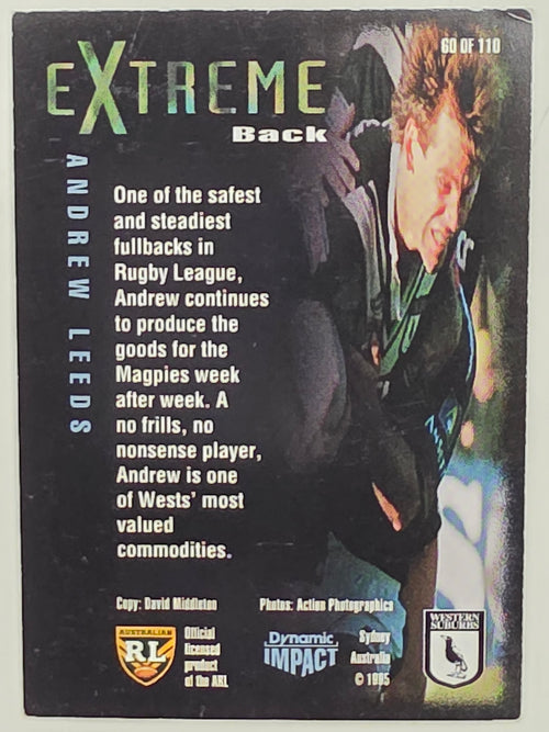 1995 Dynamic Series 3 Winfield Cup Tribute #060 Andrew Leeds Western Suburbs Magpies