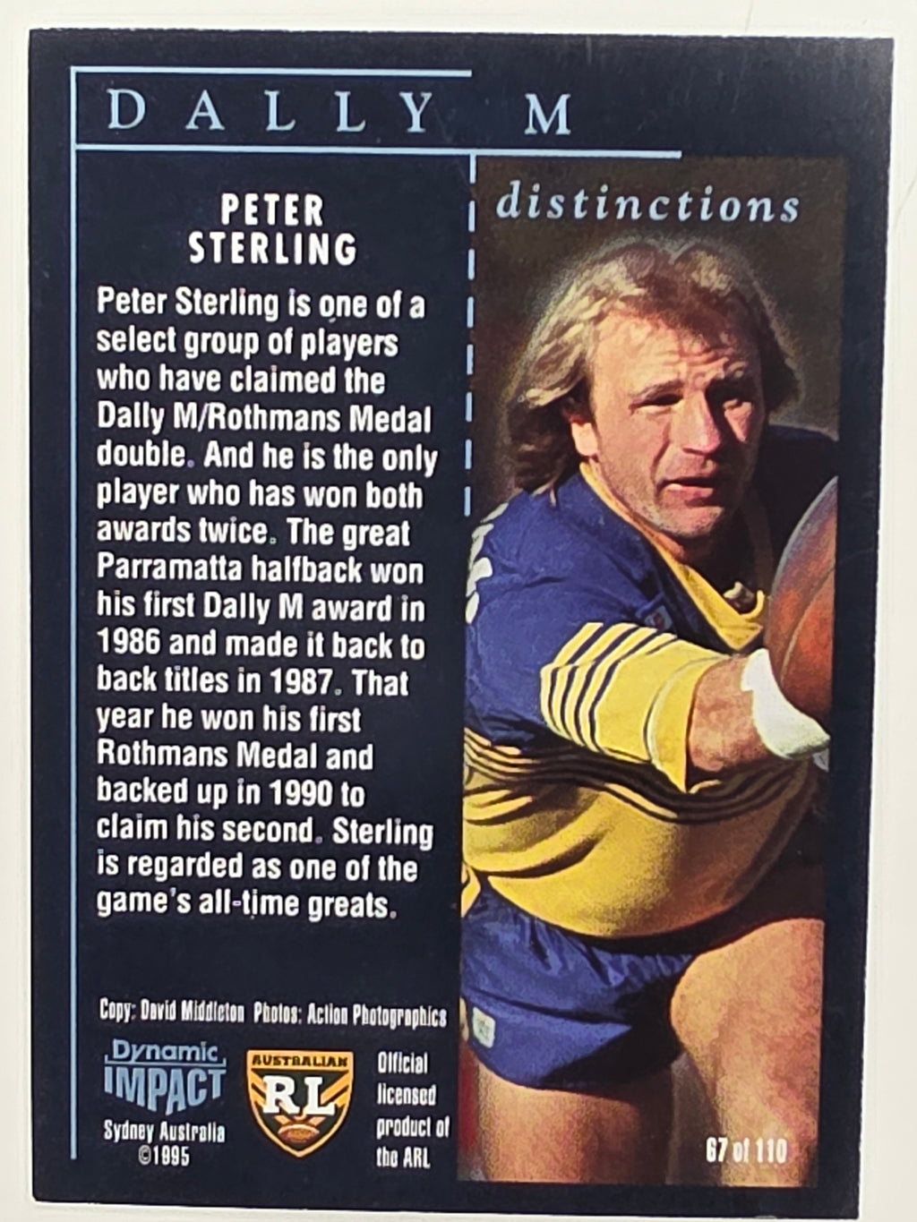 1995 Dynamic Series 3 Winfield Cup Tribute #067 Peter Sterling Parramatta Eels