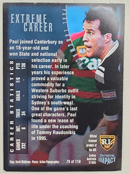 1995 Dynamic Series 3 Winfield Cup Tribute #079 Paul Langmack Western Suburbs Magpies