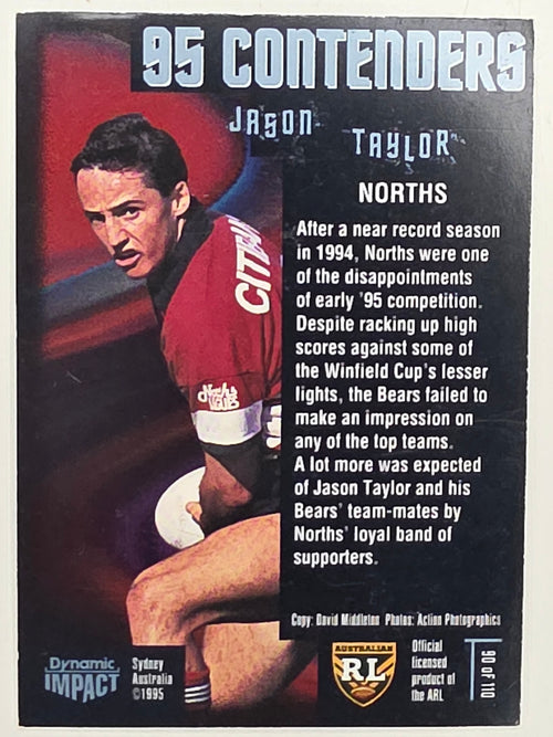 1995 Dynamic Series 3 Winfield Cup Tribute #090 Jason Taylor North Sydney Bears