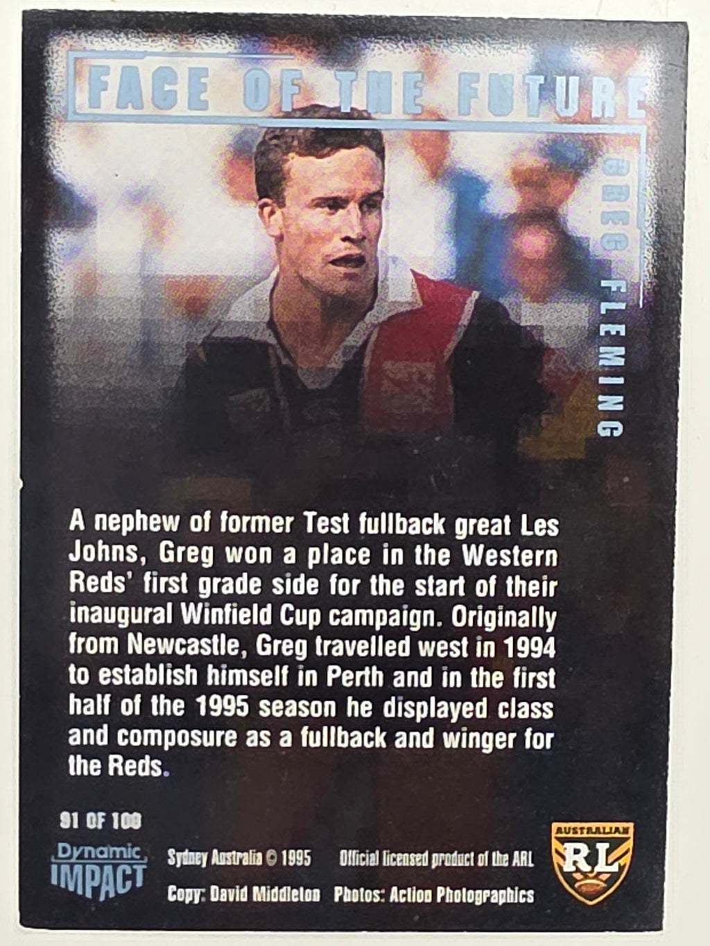 1995 Dynamic Series 3 Winfield Cup Tribute #091 Greg Flemming Western Reds