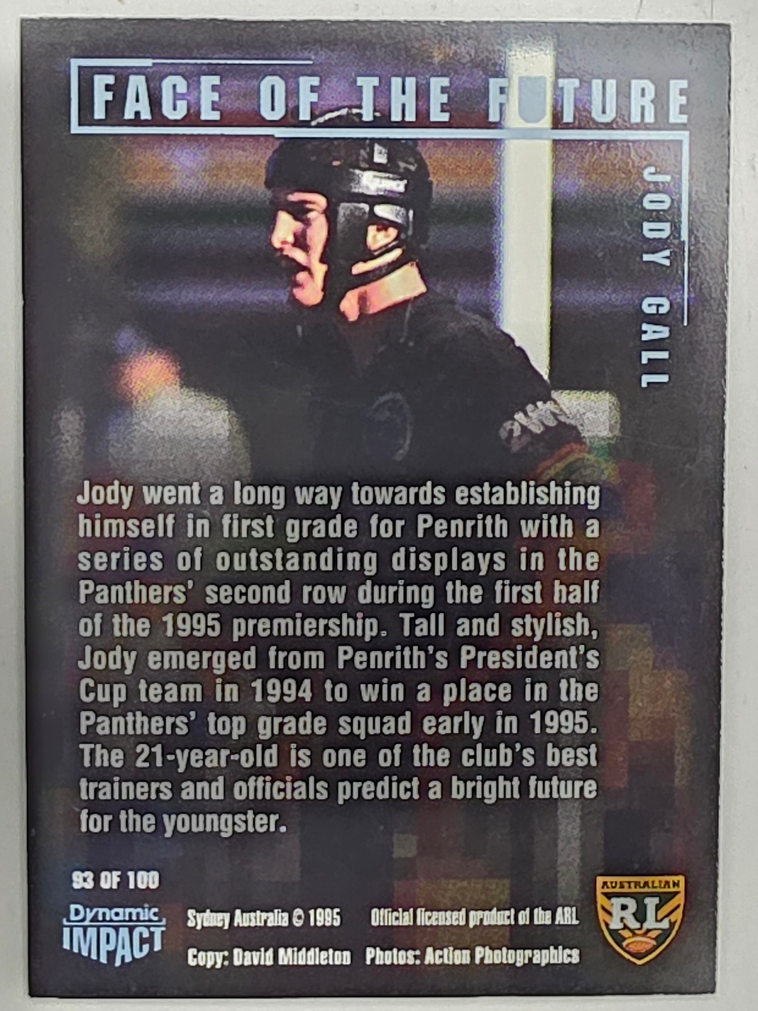 1995 Dynamic Series 3 Winfield Cup Tribute #093 Jody Gall Penrith Panthers