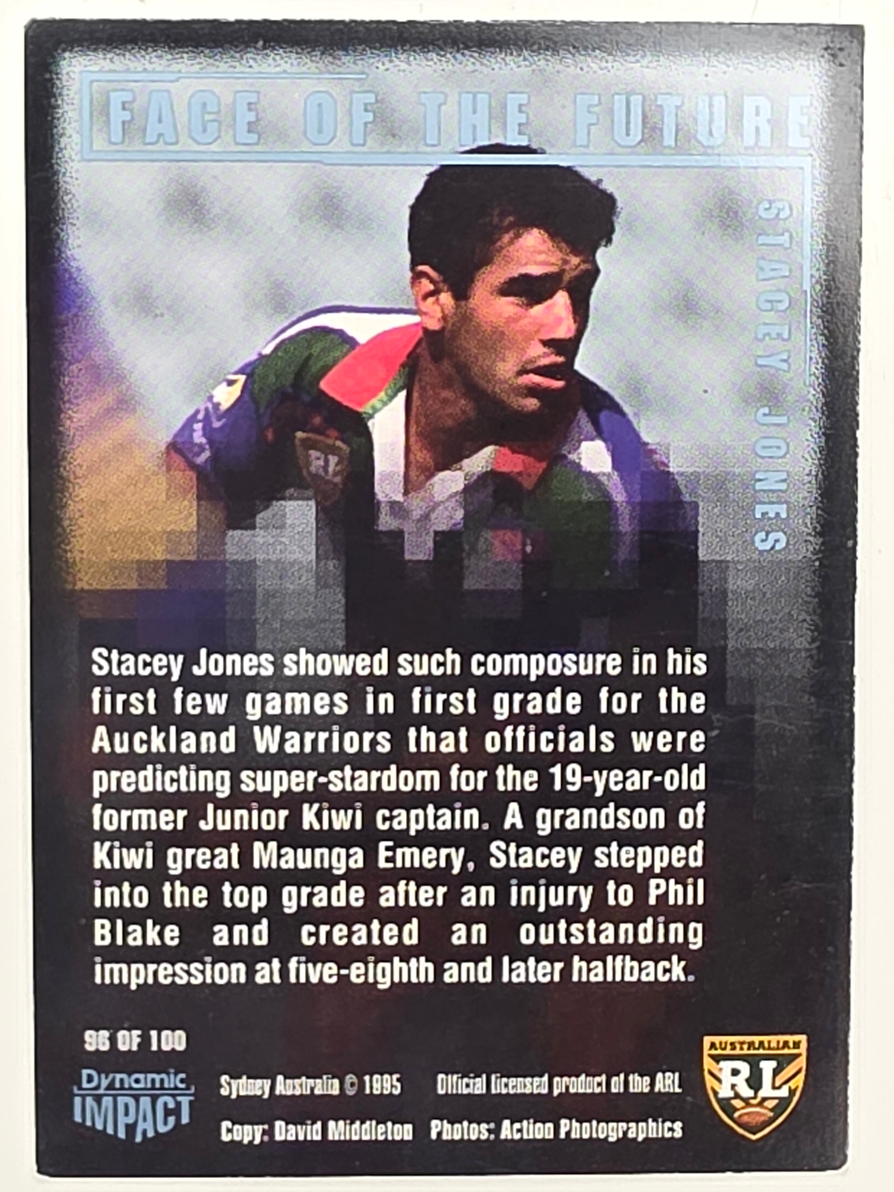 1995 Dynamic Series 3 Winfield Cup Tribute #096 Stacey Jones Auckland Warriors