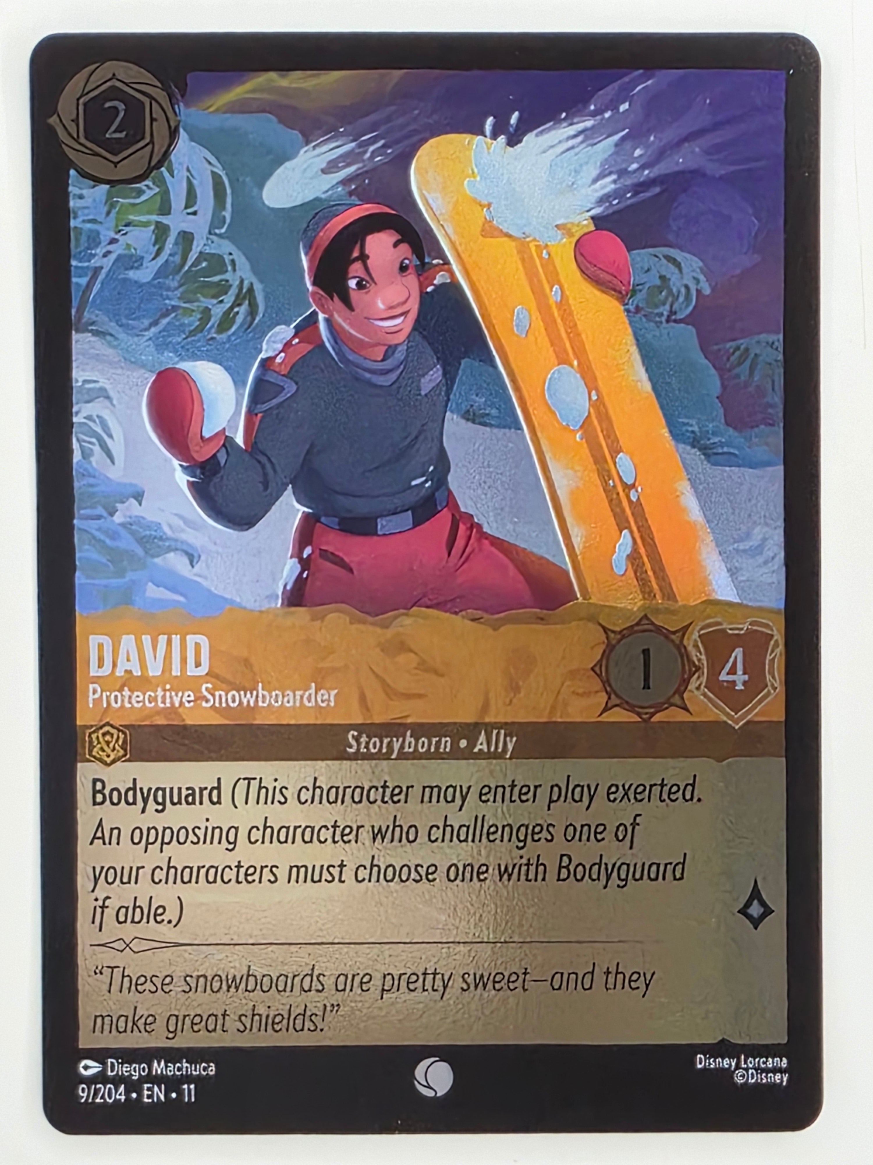 Disney Lorcana Winterspell COLDFOIL #9/204 David - Protective Snowboarder|Common