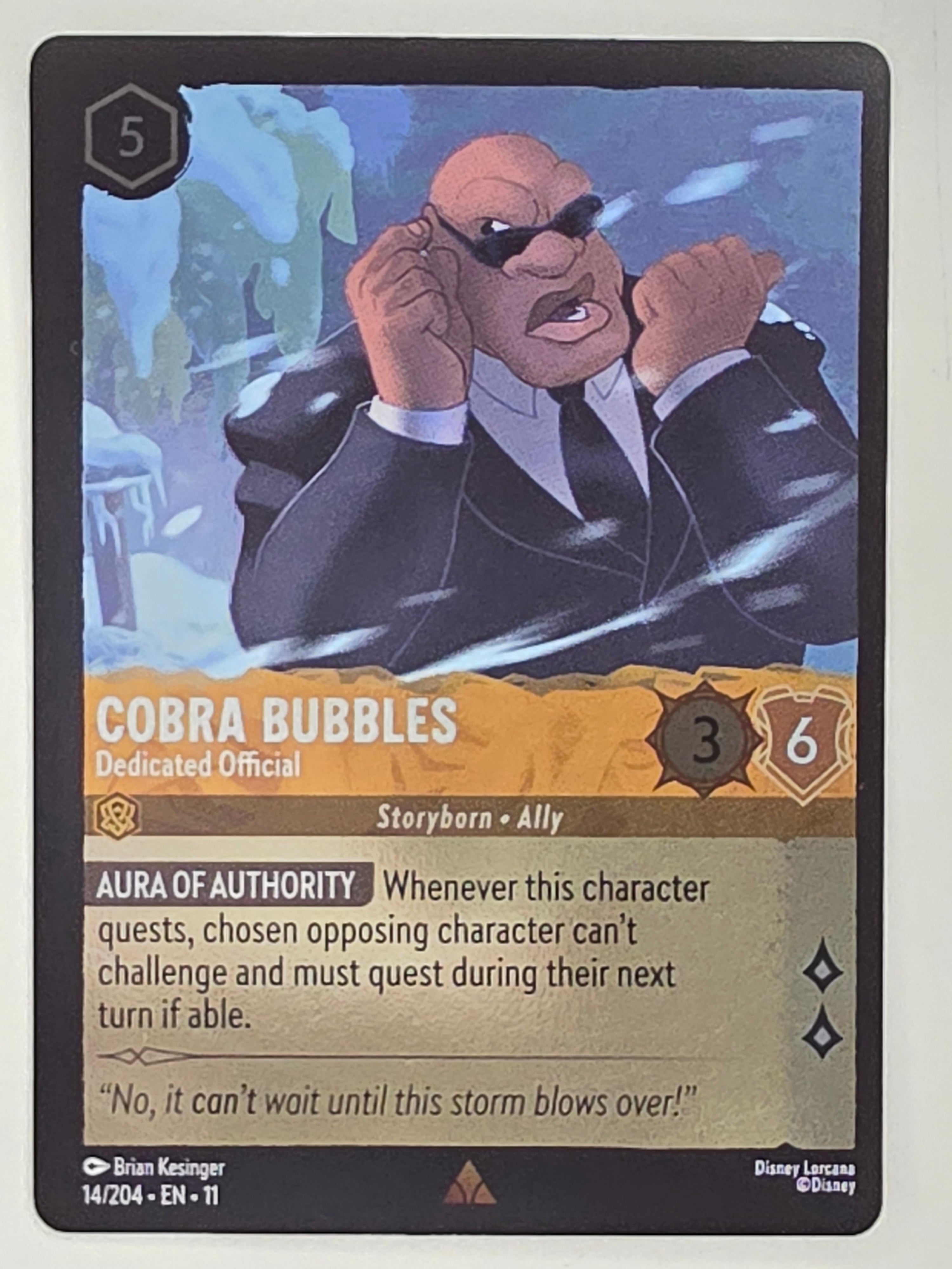 Disney Lorcana Winterspell COLDFOIL #14/204 Cobra Bubbles - Dedicated Official