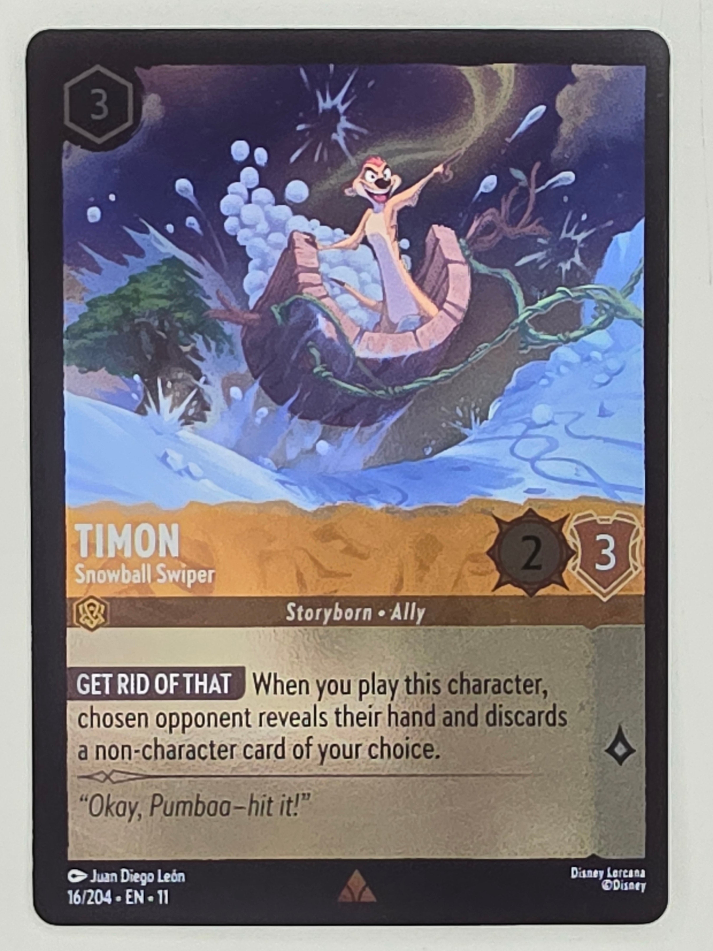 Disney Lorcana Winterspell COLDFOIL #16/204 Timon - Snowball Swiper | Rare