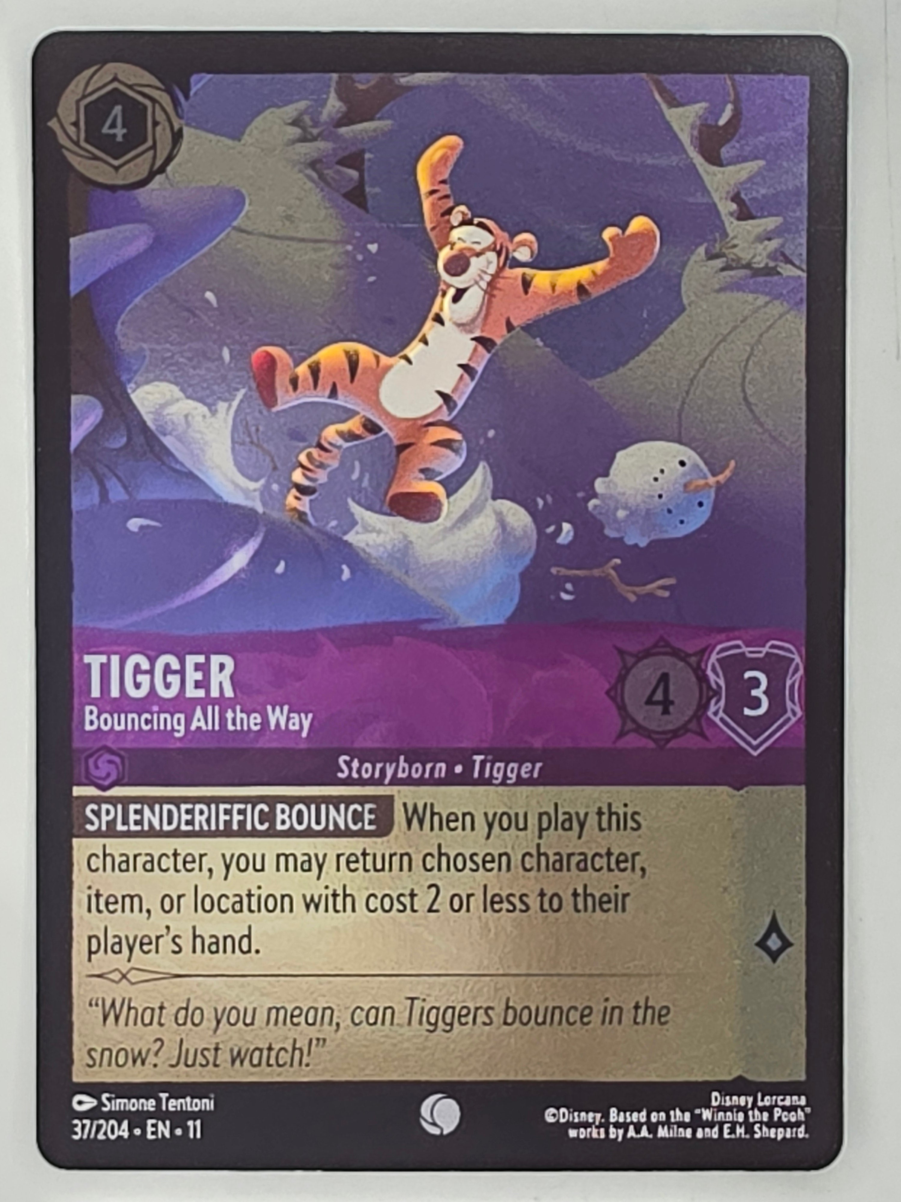 Disney Lorcana Winterspell COLDFOIL #37/204 Tigger - Bouncing all the Way | C