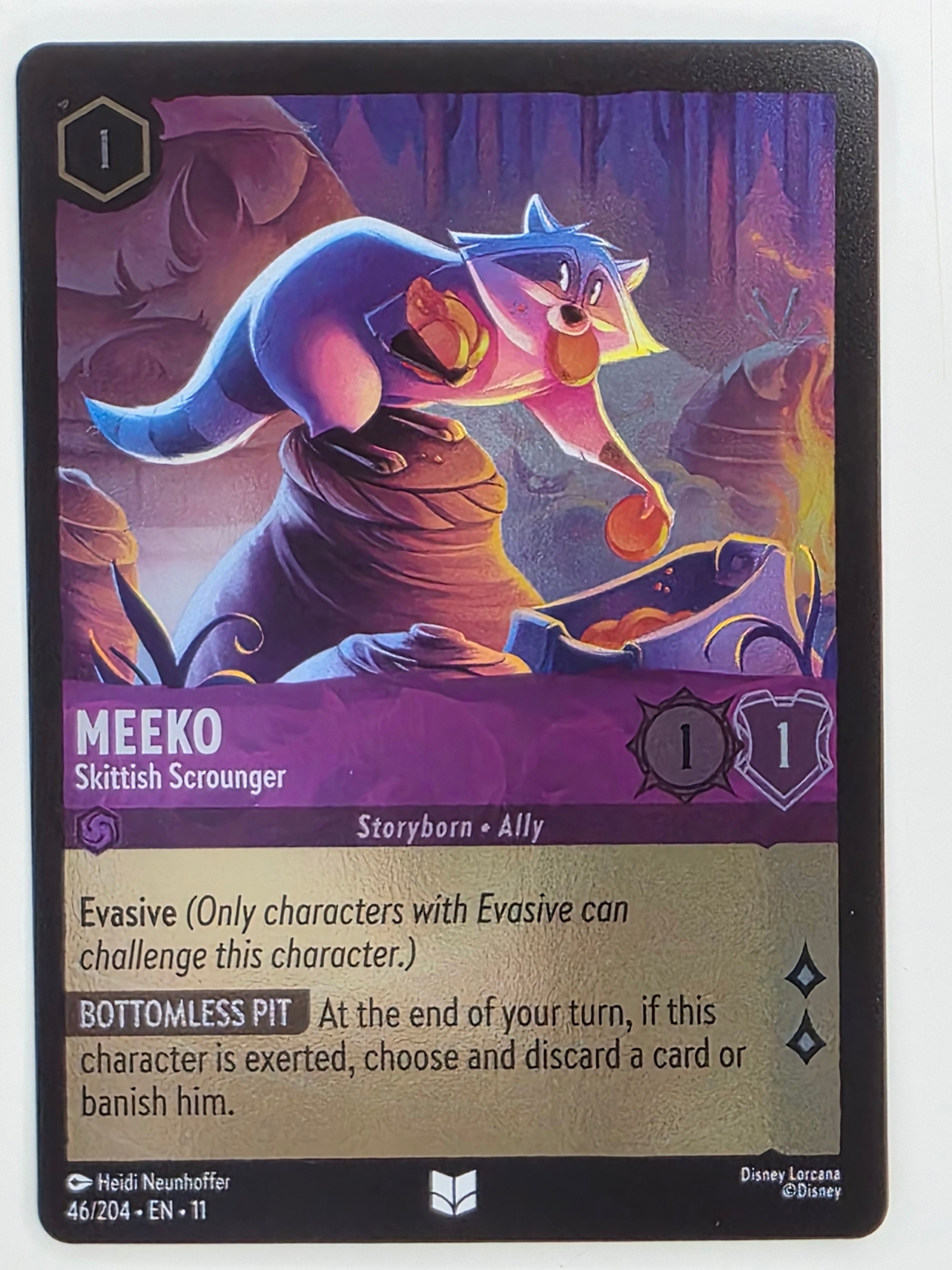 Disney Lorcana Winterspell COLDFOIL #46/204 Meeko - Skittish Scrounger |Uncommon