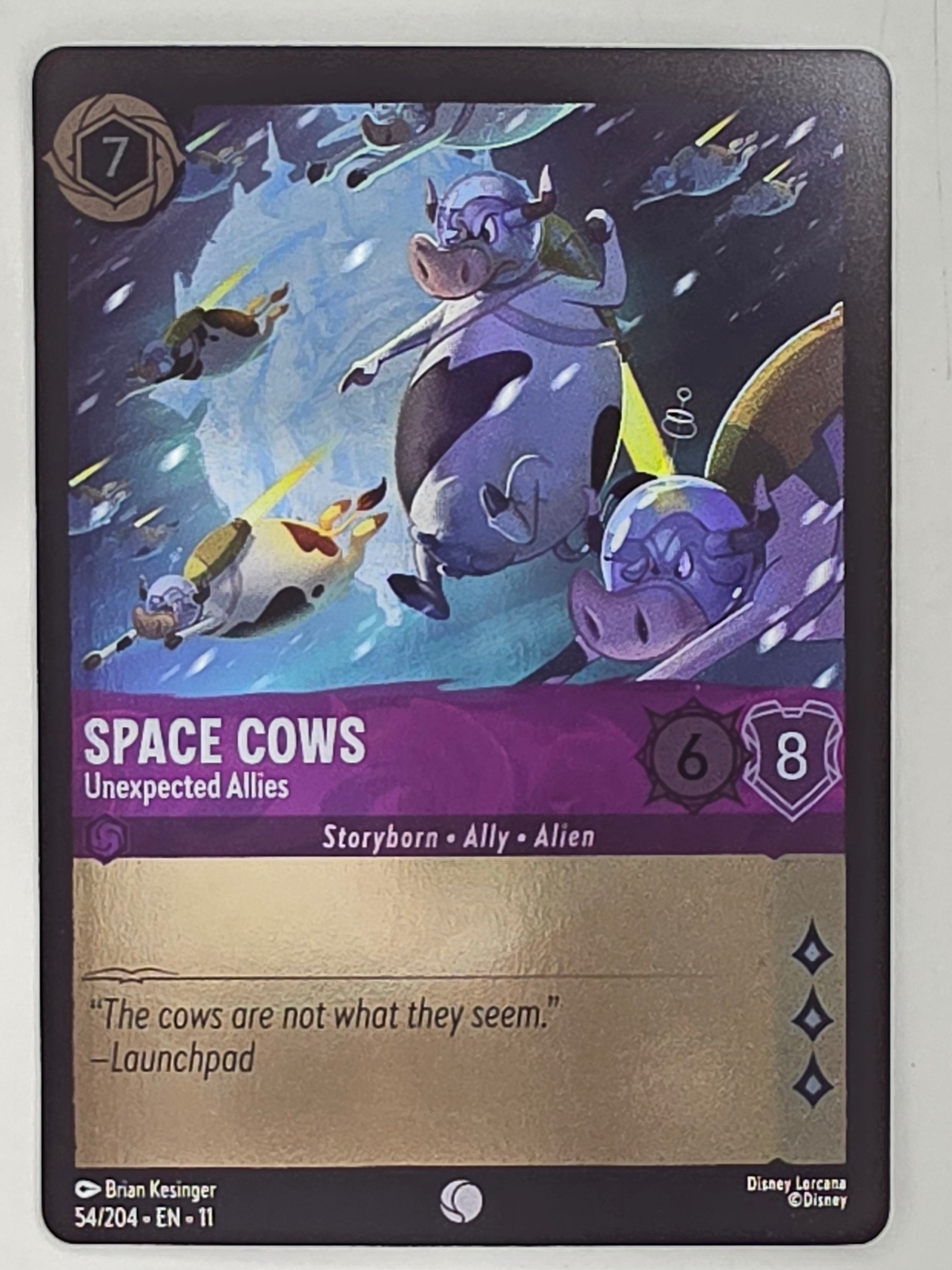 Disney Lorcana Winterspell COLDFOIL #54/204 Space Cows - Unexpected Allies | Com