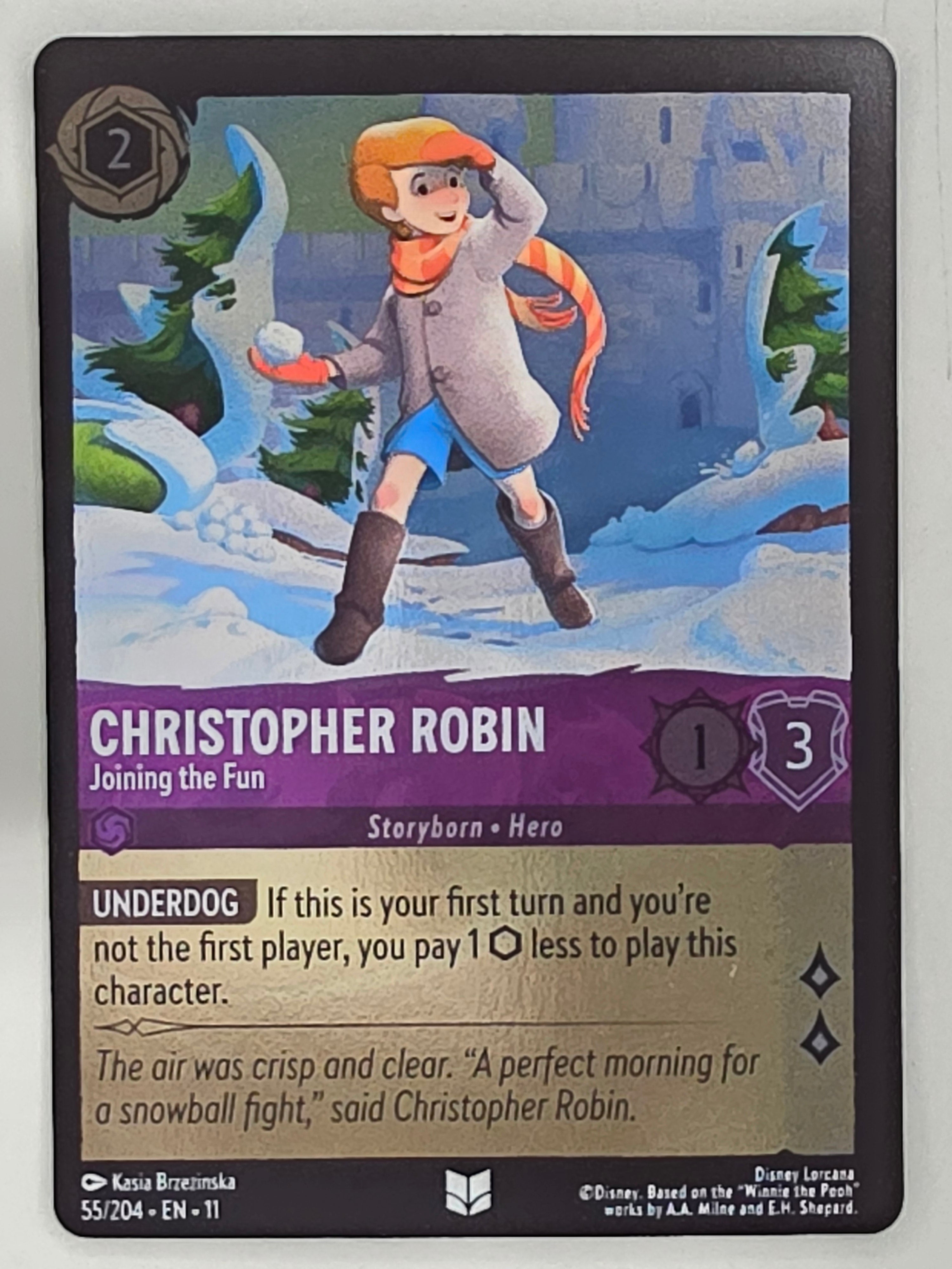 Disney Lorcana Winterspell COLDFOIL #55/204 Christopher Robin - Joining the Fun