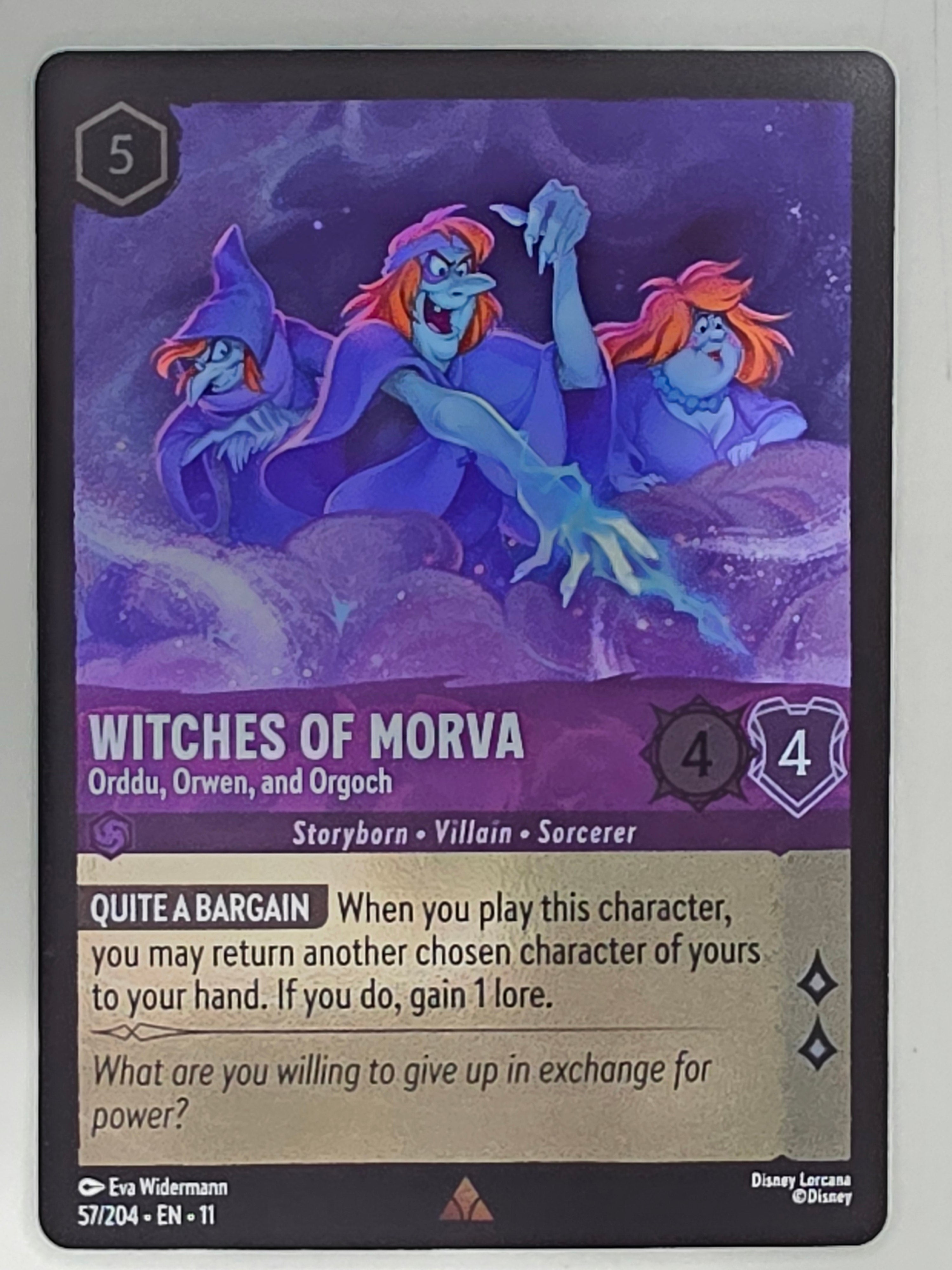 Disney Lorcana Winterspell COLDFOIL #57/204 Witches of Morva - Orddu, Orwen &
