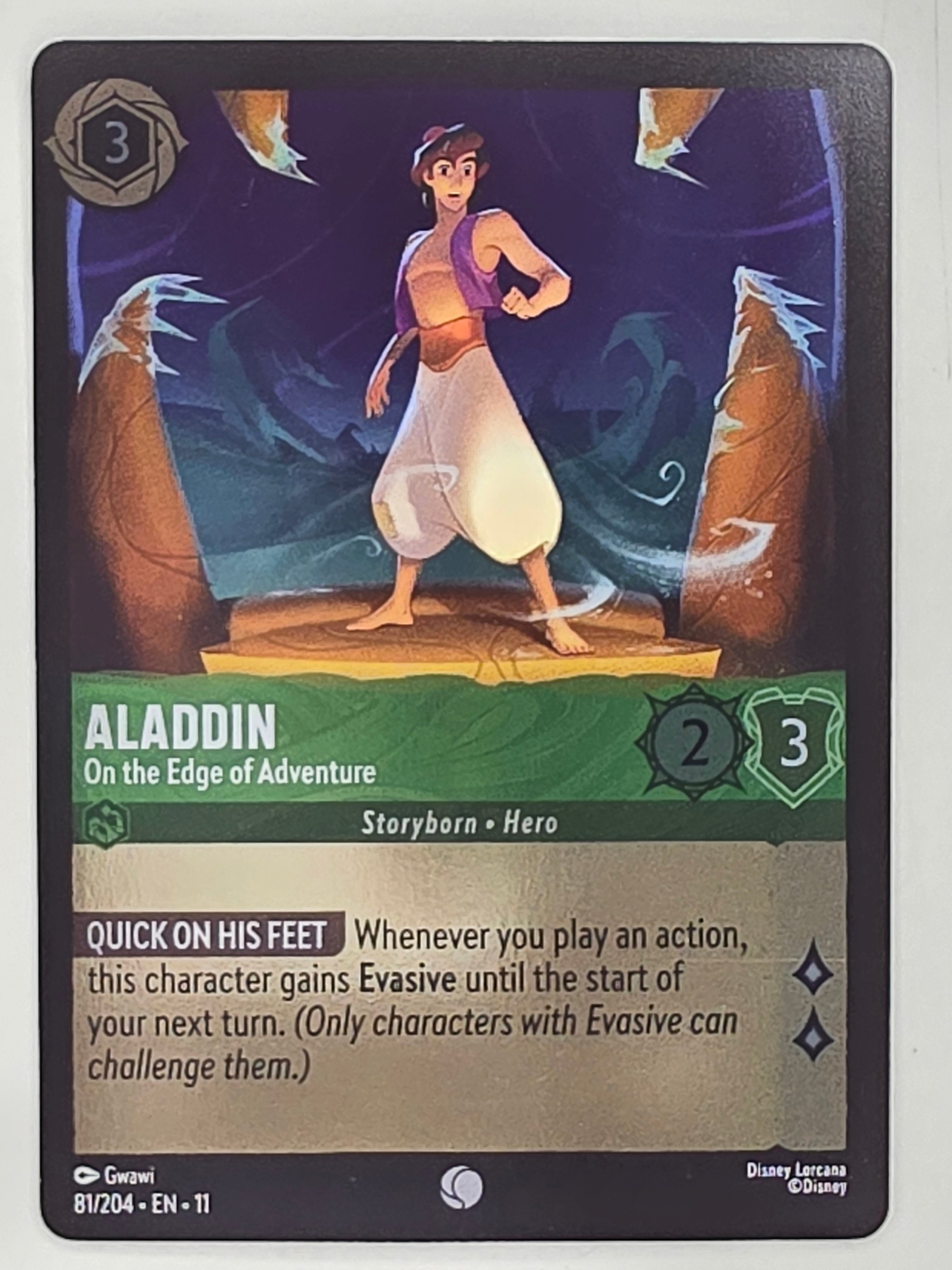 Disney Lorcana Winterspell COLDFOIL #81/204 Aladdin - On the Edge of Adventure
