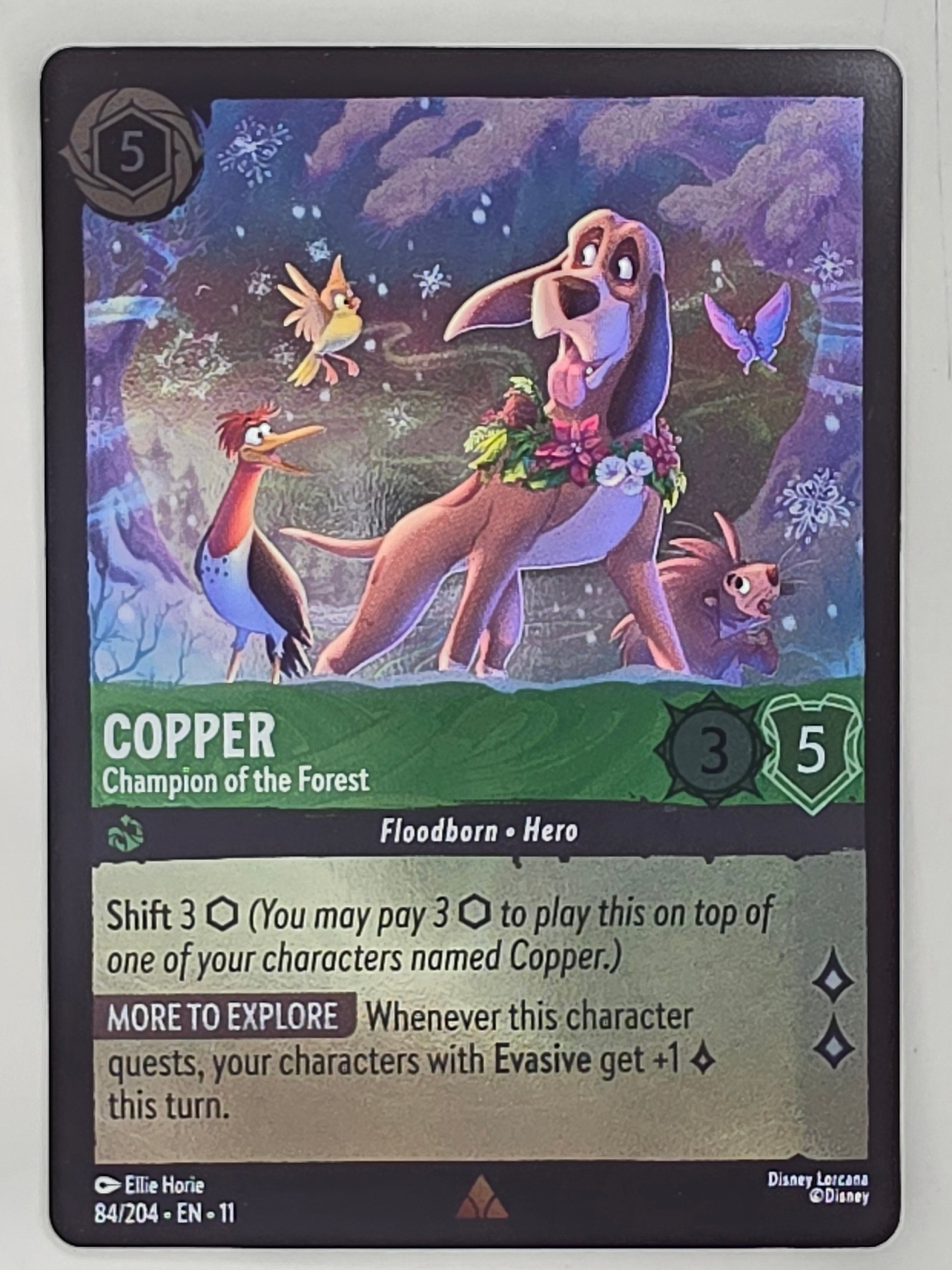 Disney Lorcana Winterspell COLDFOIL #84/204 Copper - Champion of the Forest Rare