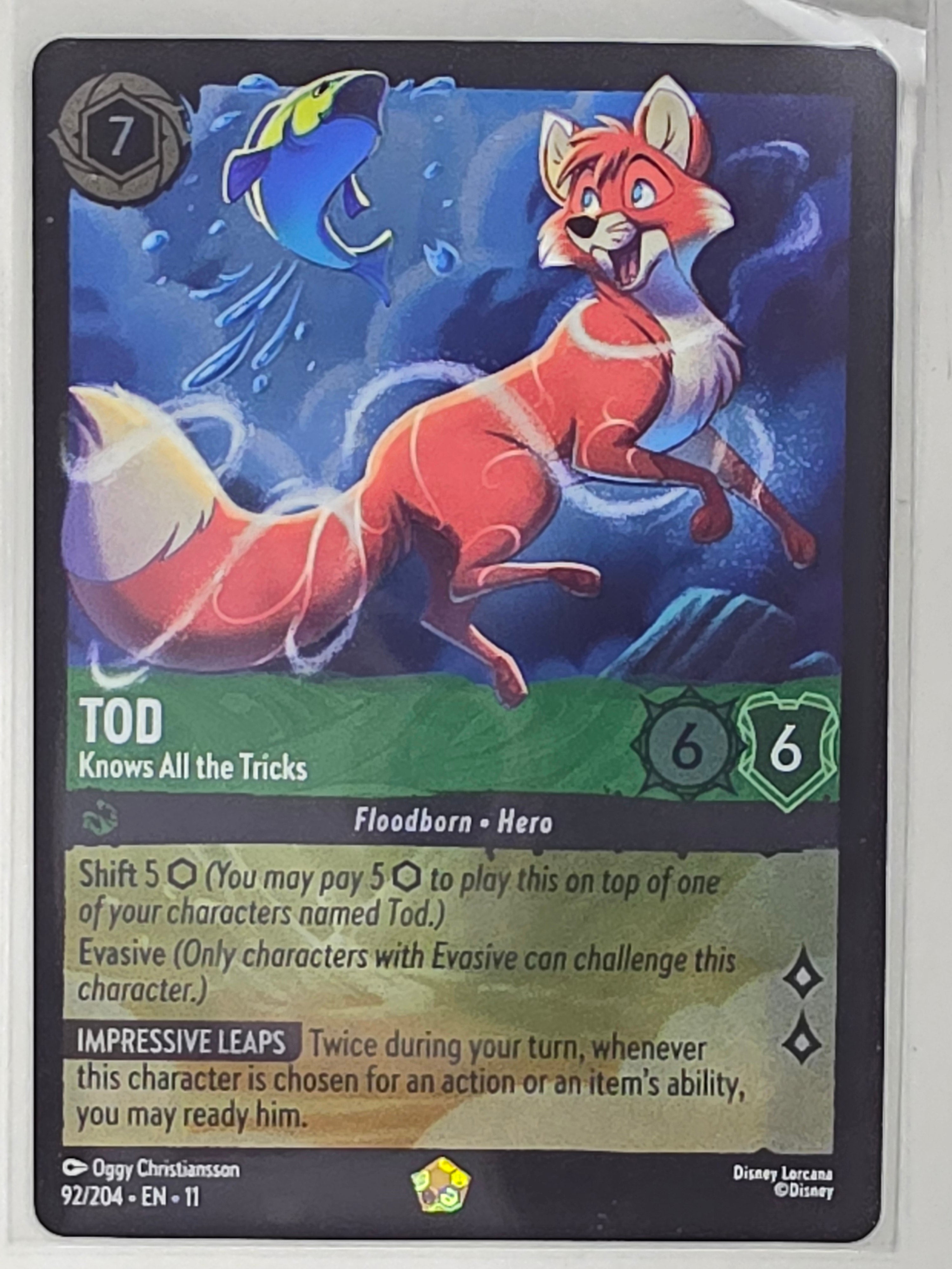 Disney Lorcana Winterspell COLDFOIL #92/204 Tod - Knows All the Tricks | Legend