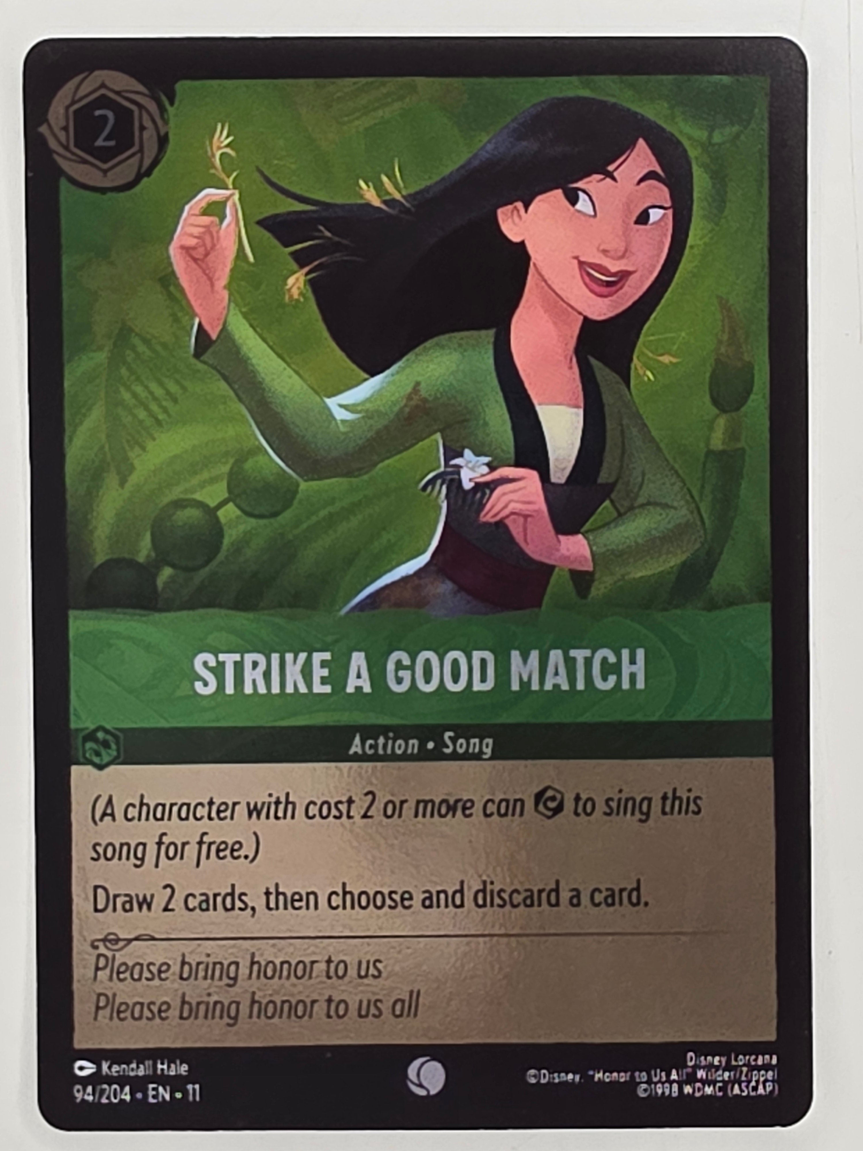 Disney Lorcana Winterspell COLDFOIL #94/204 Strike a Good Match | Common