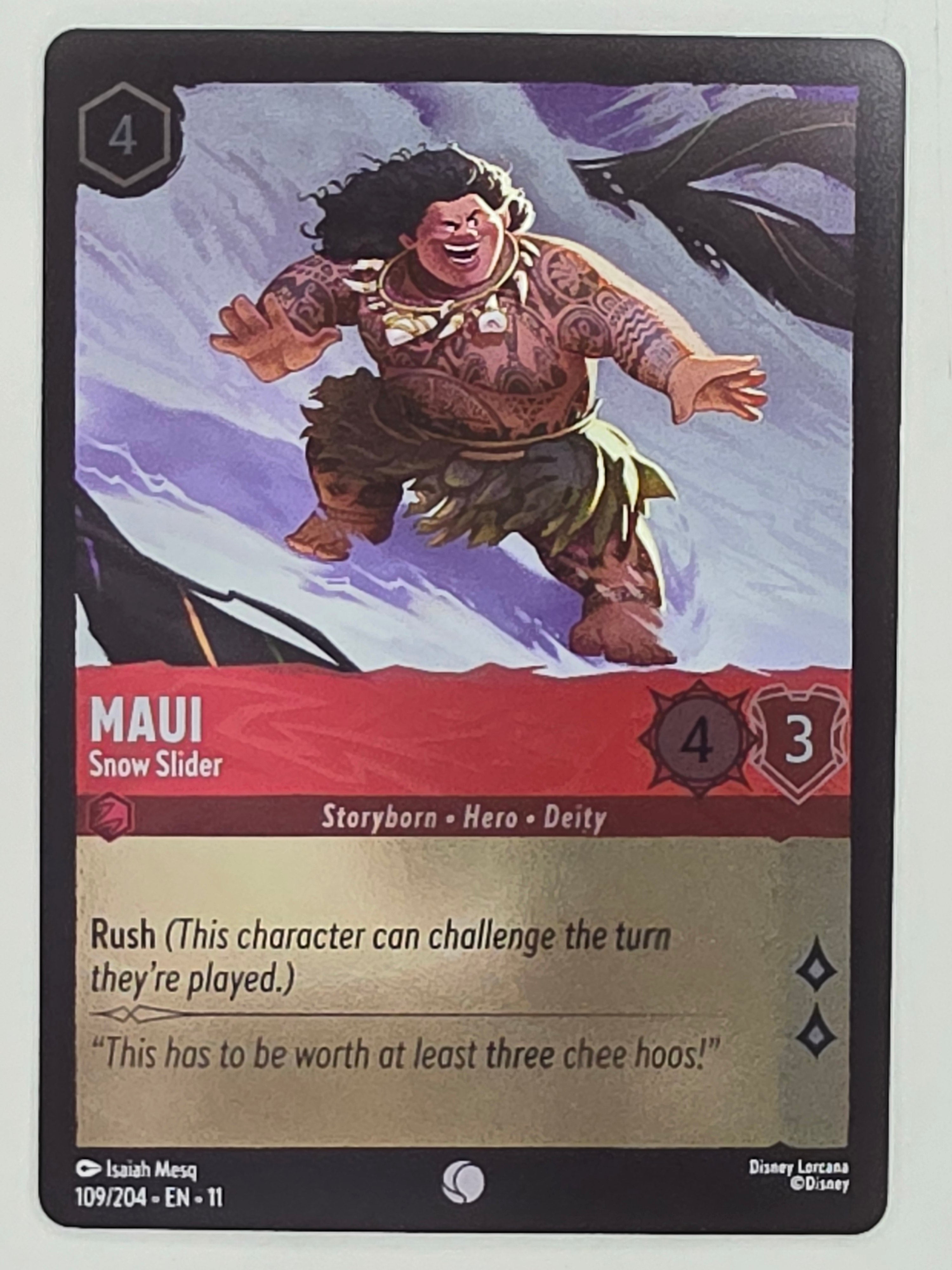 Disney Lorcana Winterspell COLDFOIL #109/204 Maui - Snow Slider | Common