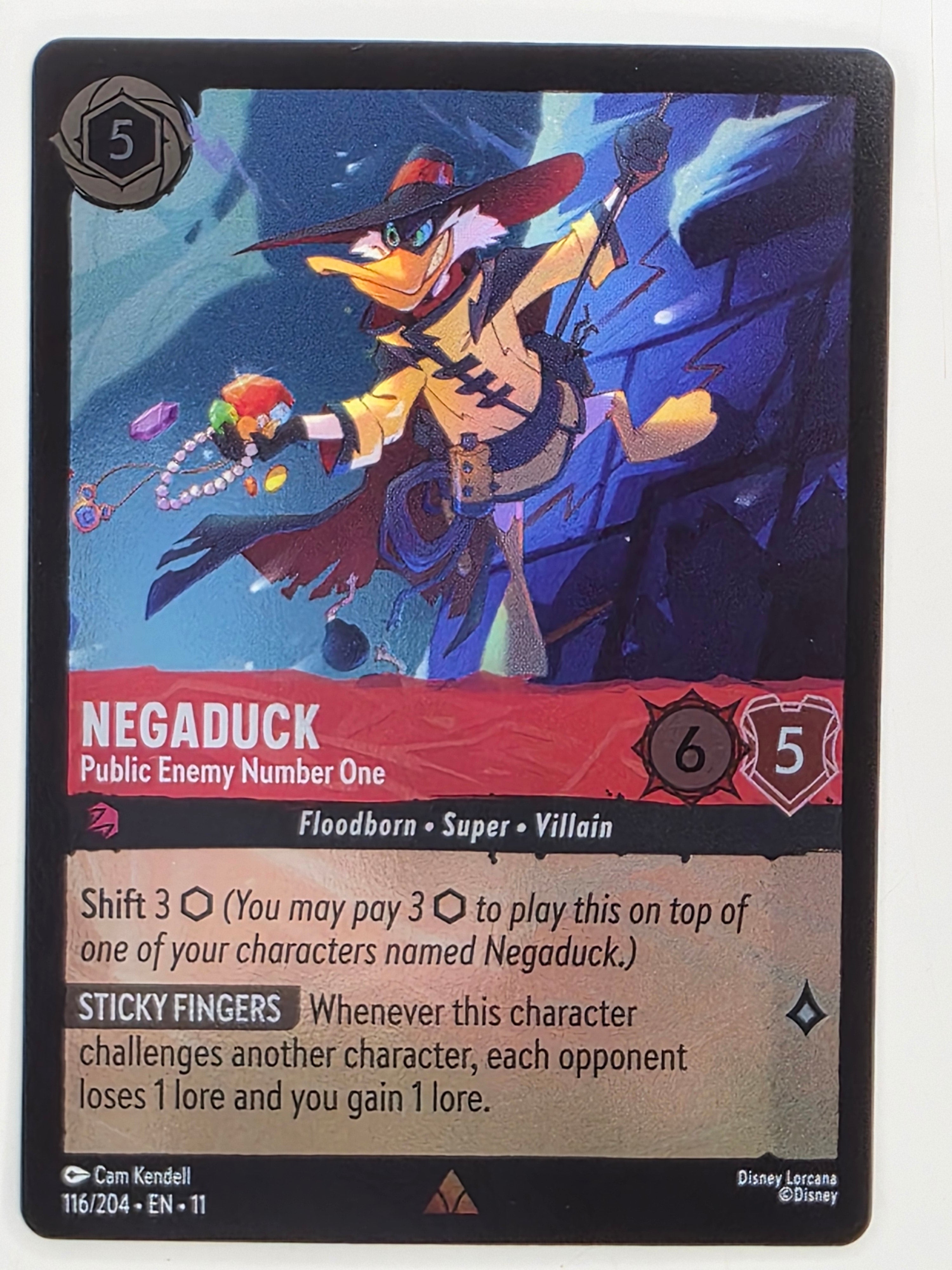 Disney Lorcana Winterspell COLDFOIL #116/204 Negaduck -Public Enemy Number One|R