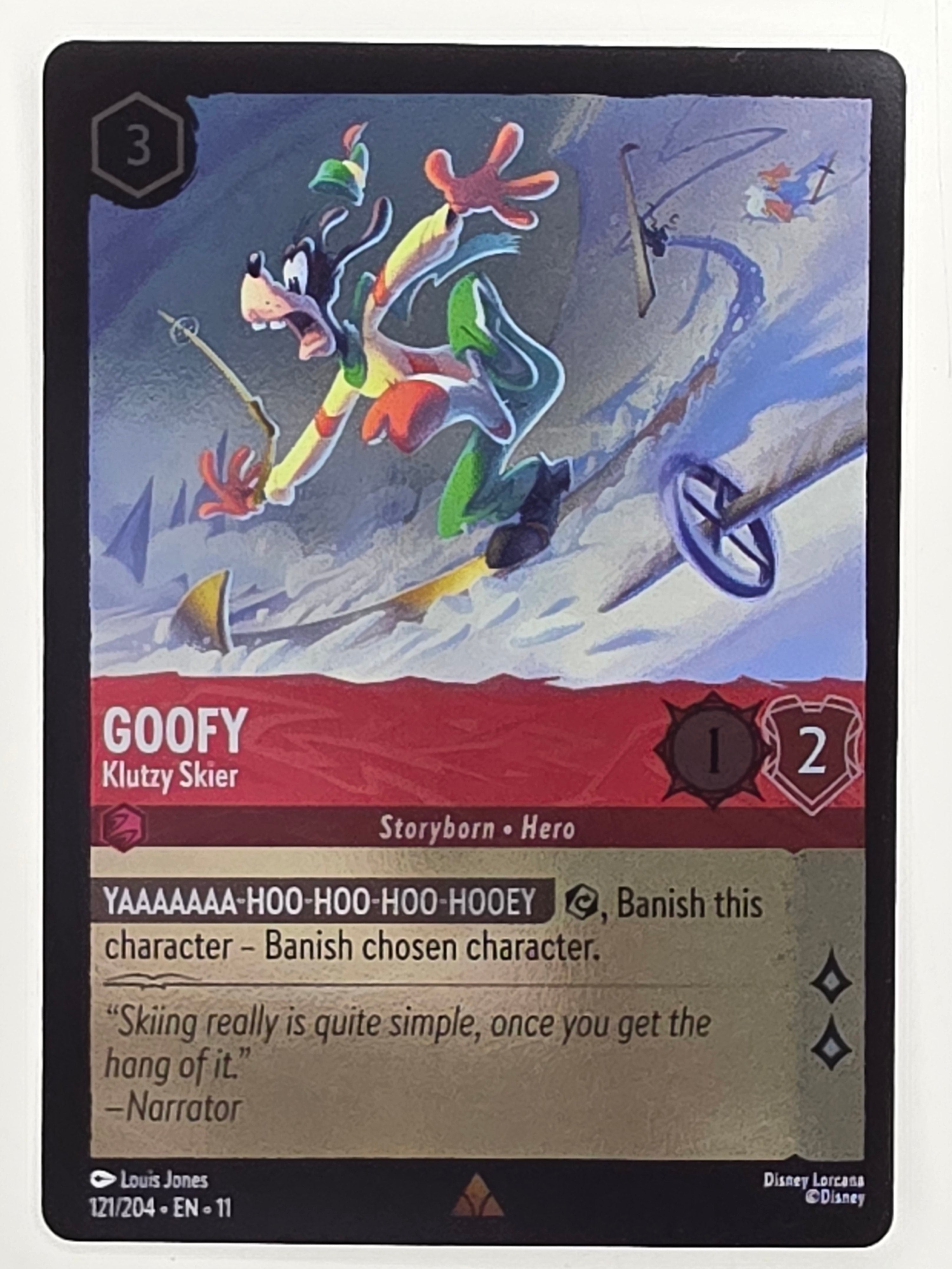 Disney Lorcana Winterspell COLDFOIL #121/204 Goofy - Klutzy Skier | Rare