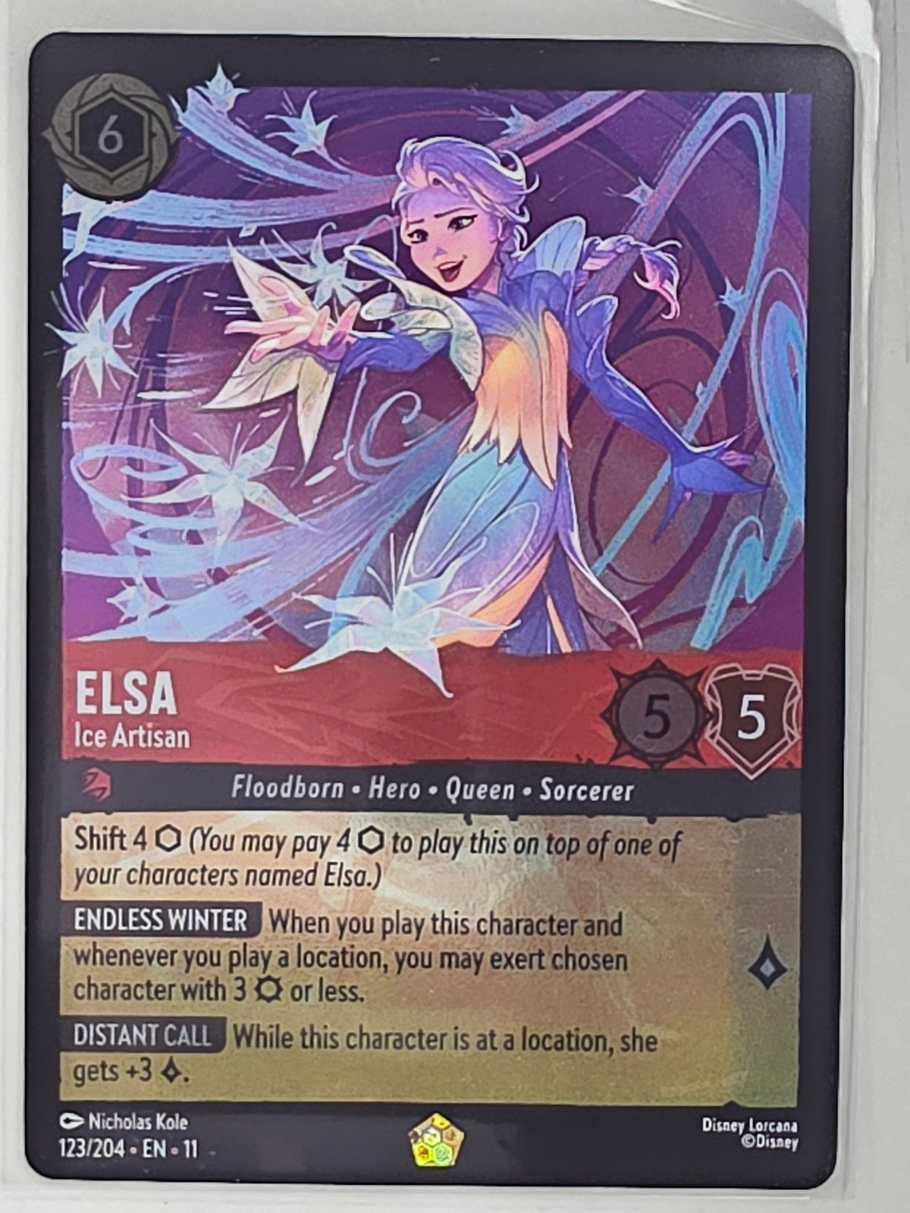 Disney Lorcana Winterspell COLDFOIL #123/204 Elsa - Ice Artisan | Legendary