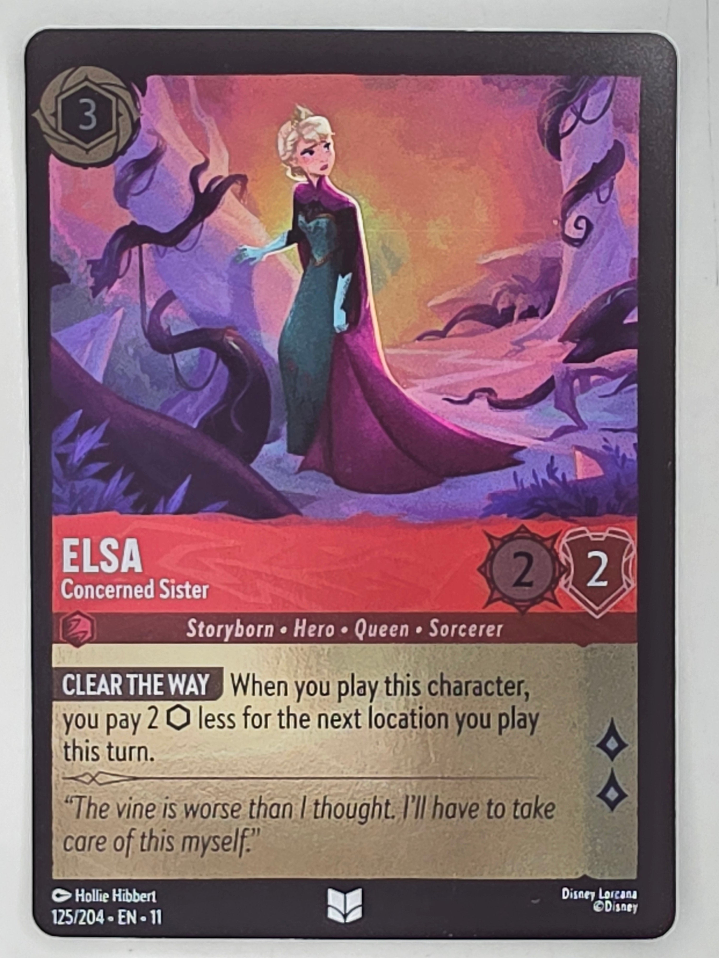 Disney Lorcana Winterspell COLDFOIL #125/204 Elsa - Concerned Sister | Uncommon